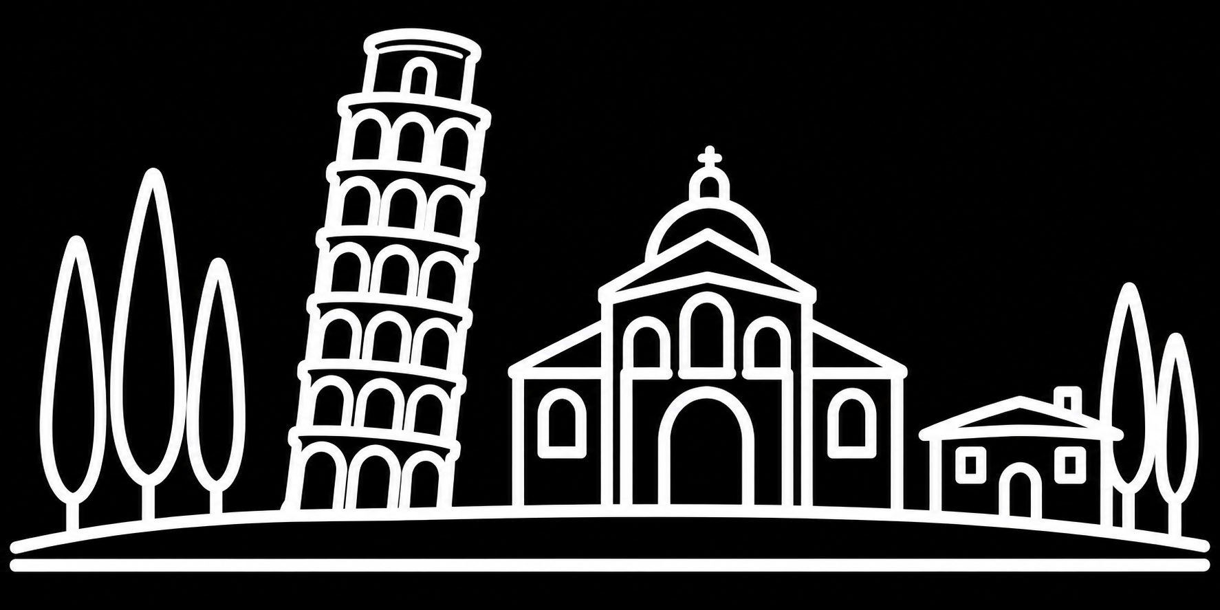 Bakfiets verfsjabloon Italië: Pisa & Toscane - Scheve Toren, Pisa, Toscane, Italië - het ontwerp