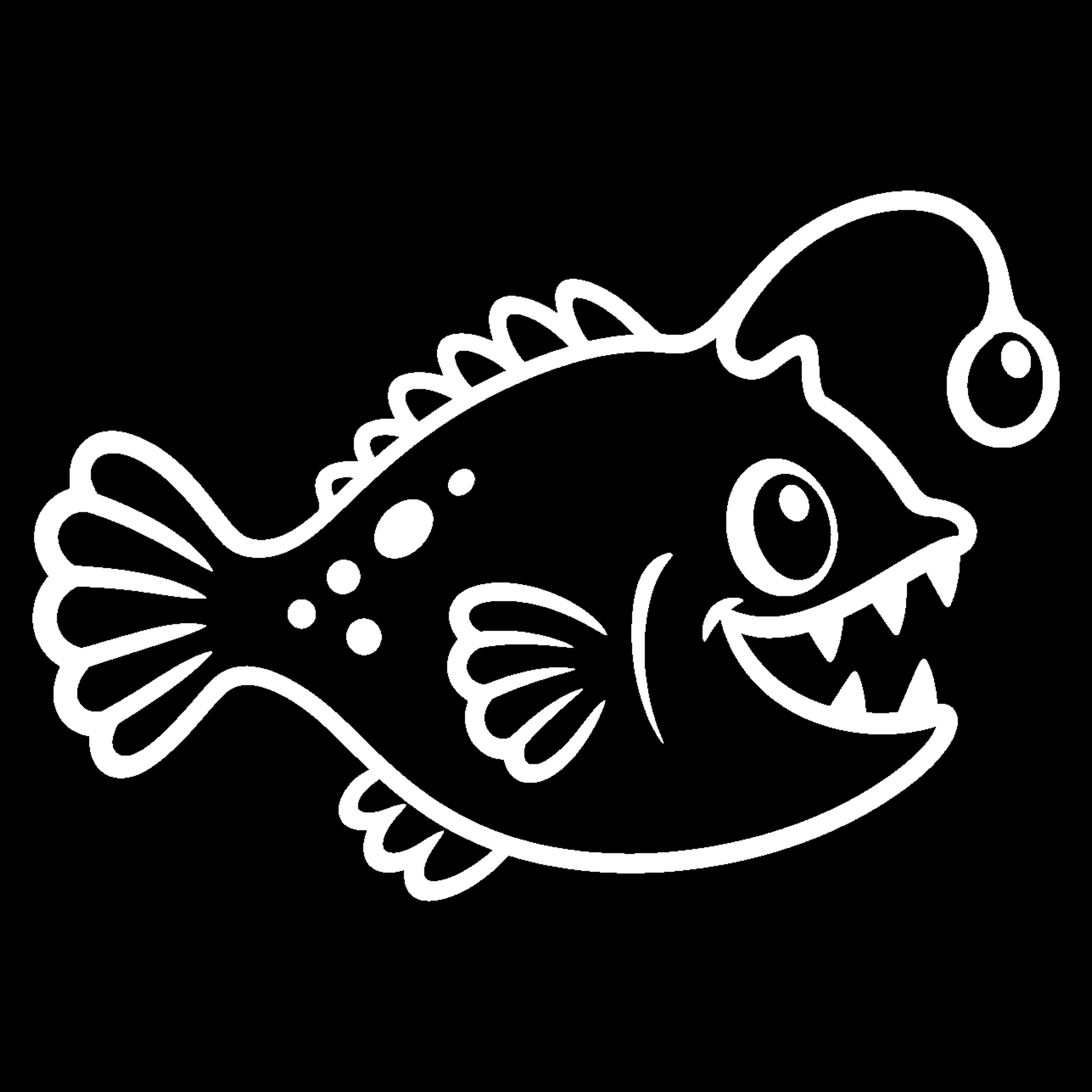 Bakfiets verfsjabloon Dieren: Zeeduivel 2 - Zeeduivel, Zeedier, Zelfklevend sjabloon, Zelf schilderen - het ontwerp