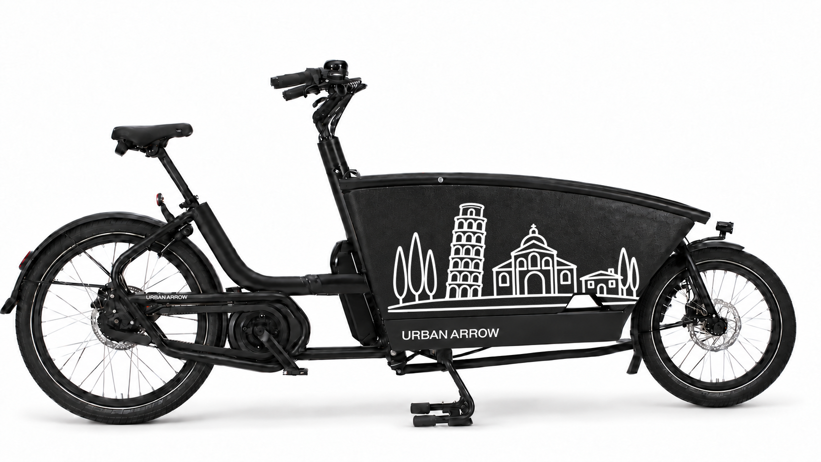 Bakfiets verfsjabloon Italië: Pisa & Toscane - Scheve Toren, Pisa, Toscane, Italië - 70 × 37 cm op de bakfiets