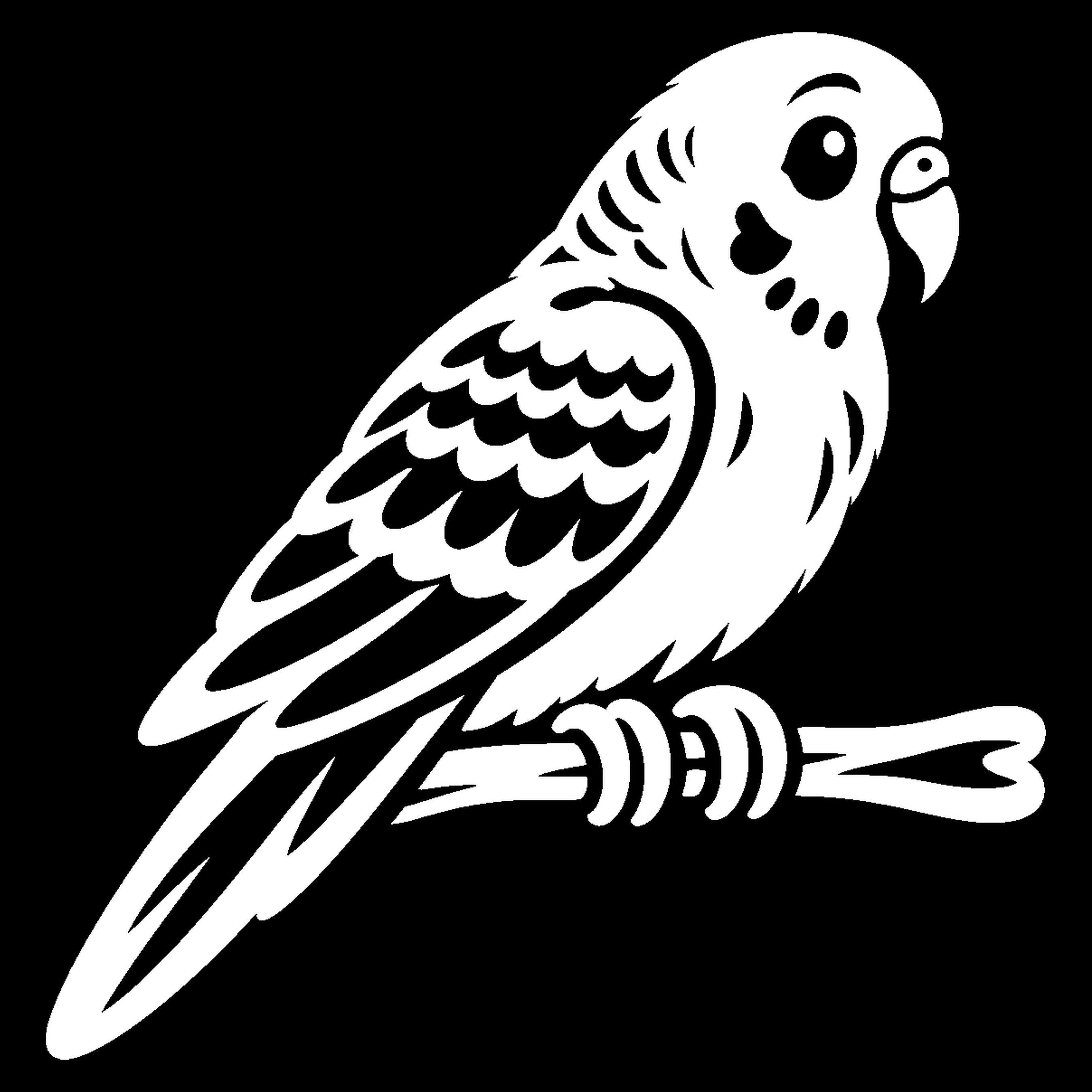 Bakfiets verfsjabloon Dieren: Parkiet 1 - Vogel, Parkiet, Huisdier, Zelfklevend sjabloon - het ontwerp