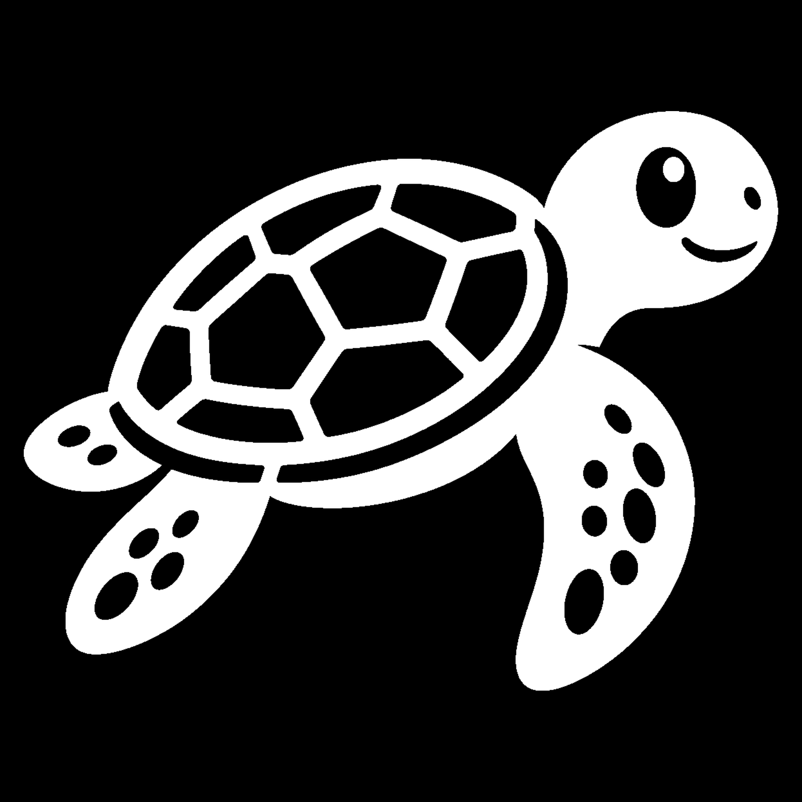 Bakfiets verfsjabloon Dieren: Zeeschildpad 1 - Zeeschildpad, Zeedier, Zelfklevend sjabloon, Zelf schilderen - het ontwerp