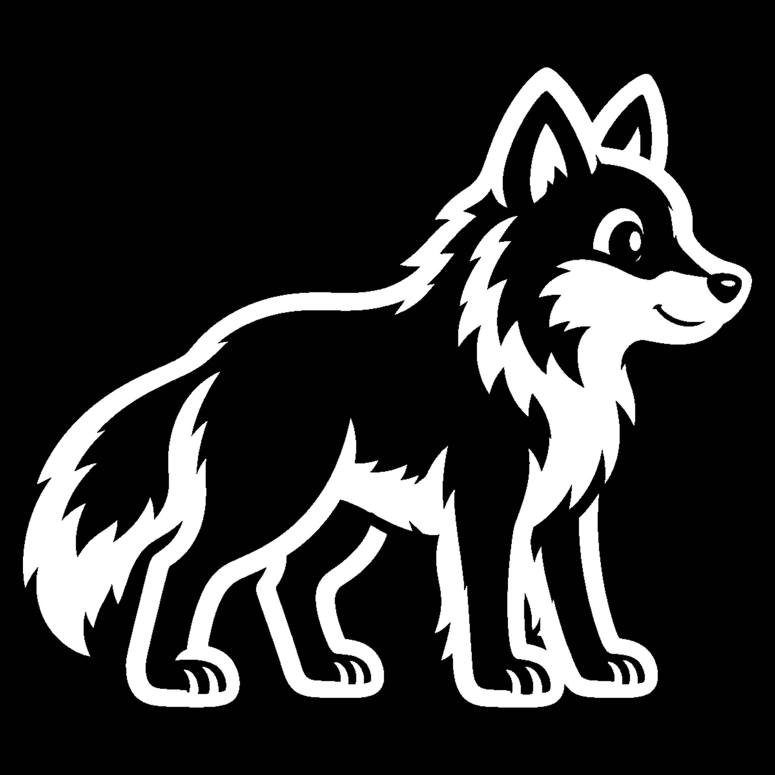 Bakfiets verfsjabloon Dieren: Wolf 2 - Wolf, Bosdier, Spitse oren, Dikke vacht - het ontwerp