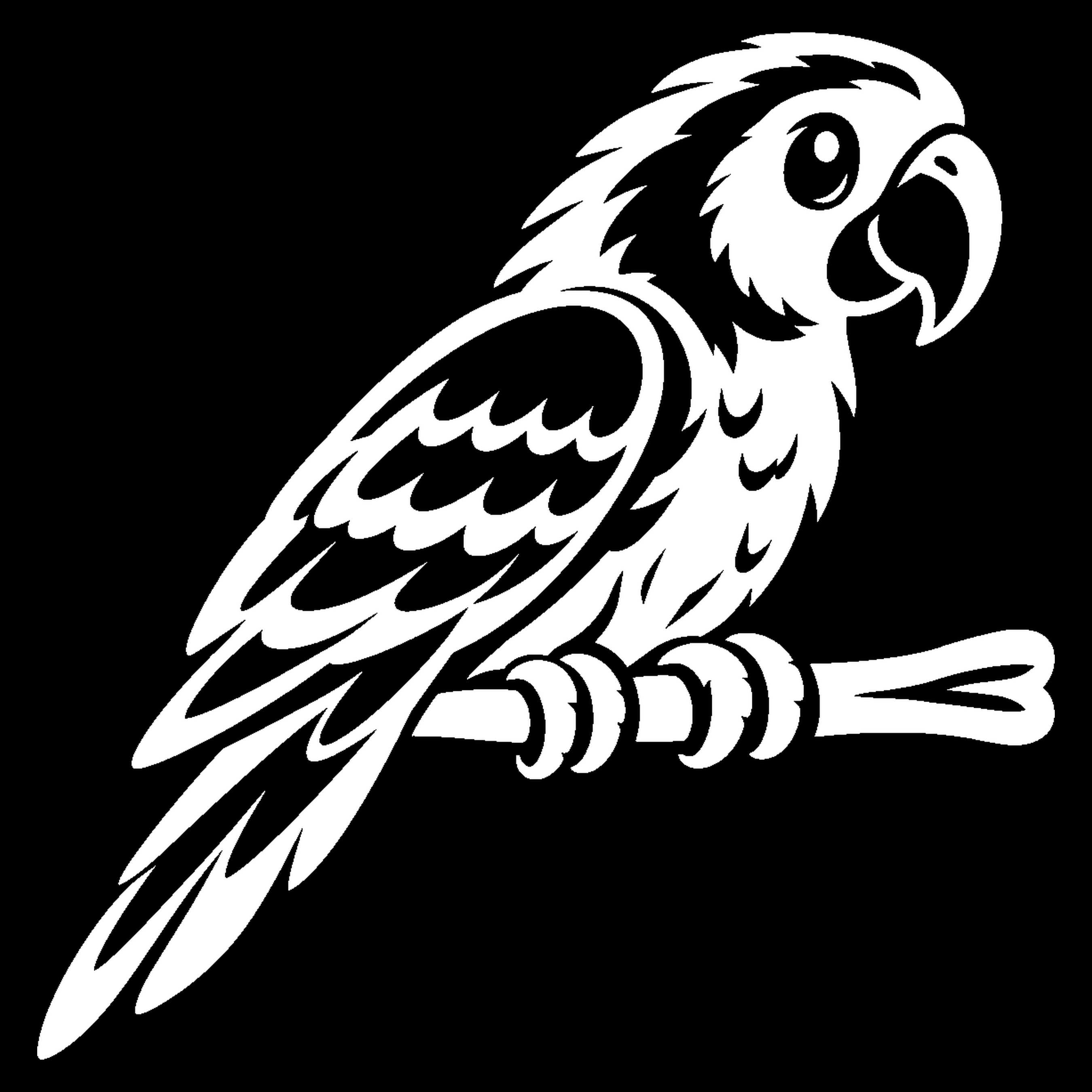 Bakfiets verfsjabloon Dieren: Papegaai 1 - Vogel, Papegaai, Huisdier, Zelfklevend sjabloon - het ontwerp