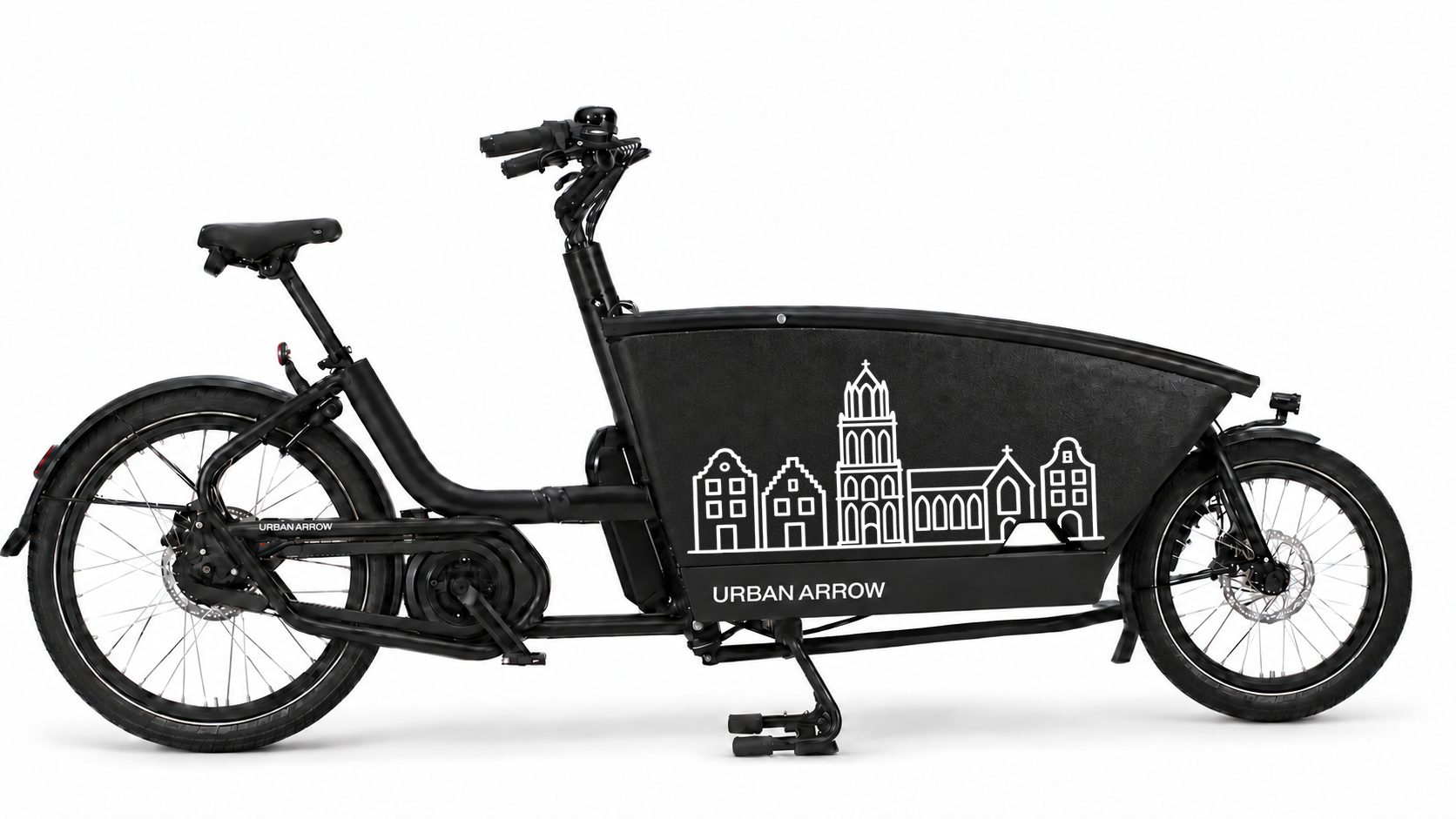Utrecht bakfiets design Domtoren & grachtenhuizen in 70 × 37 cm op de bak