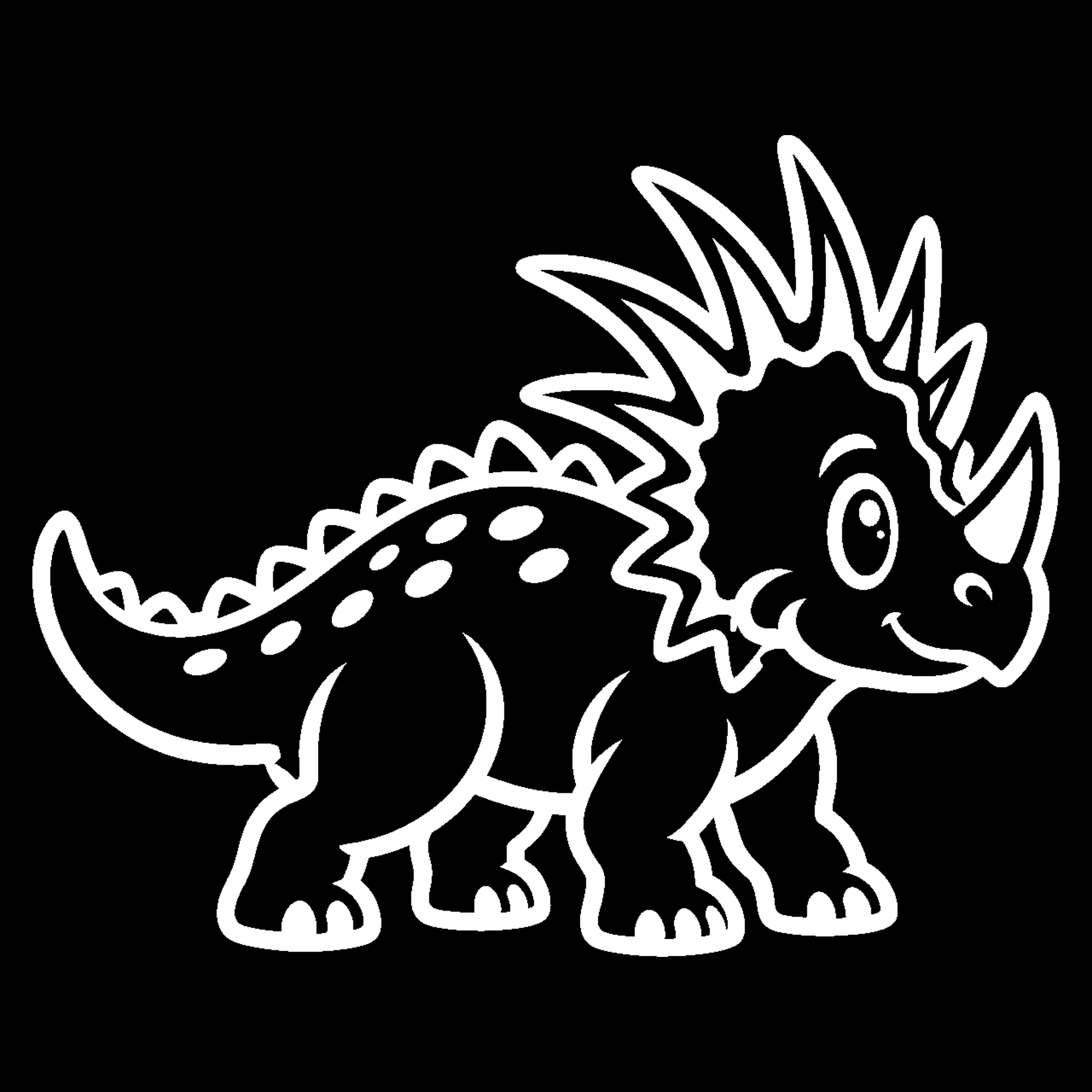 Bakfiets verfsjabloon Dieren: Styracosaurus 2 - Styracosaurus, Dinosaurus, Dino, Oertijd - het ontwerp