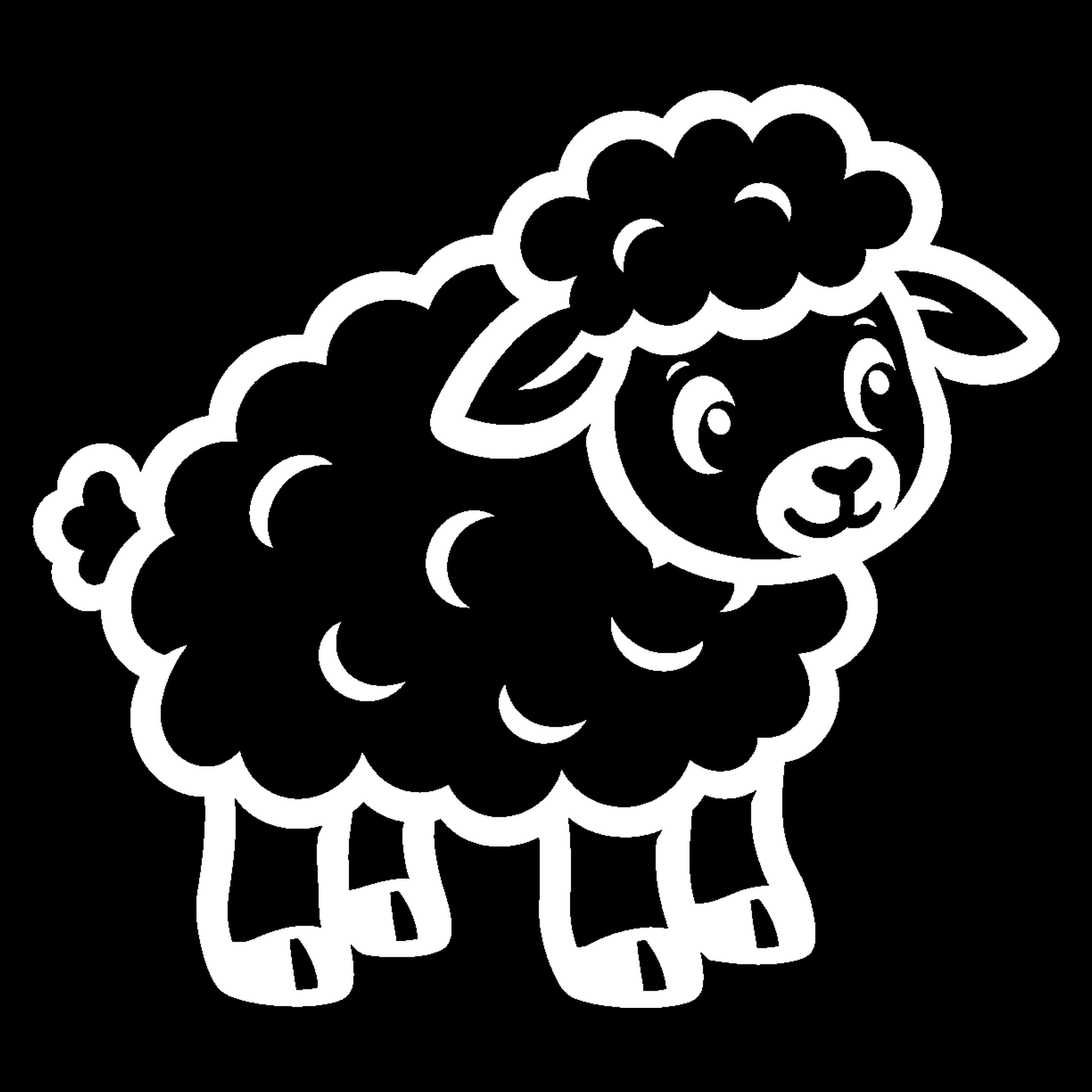 Premium bakfiets sticker Dieren: Schaap 2 - Schaap, Wollige vacht, Boerderij, Gegoten vinyl - het ontwerp