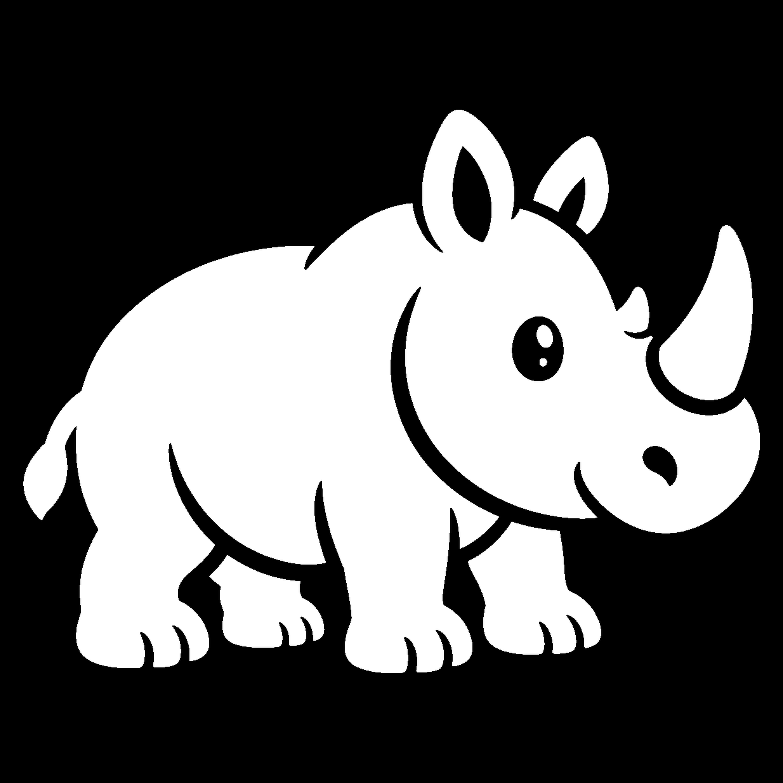 Premium bakfiets sticker Dieren: Neushoorn 1 - Neushoorn, Wild dier, Hoorn, Stoer - het ontwerp
