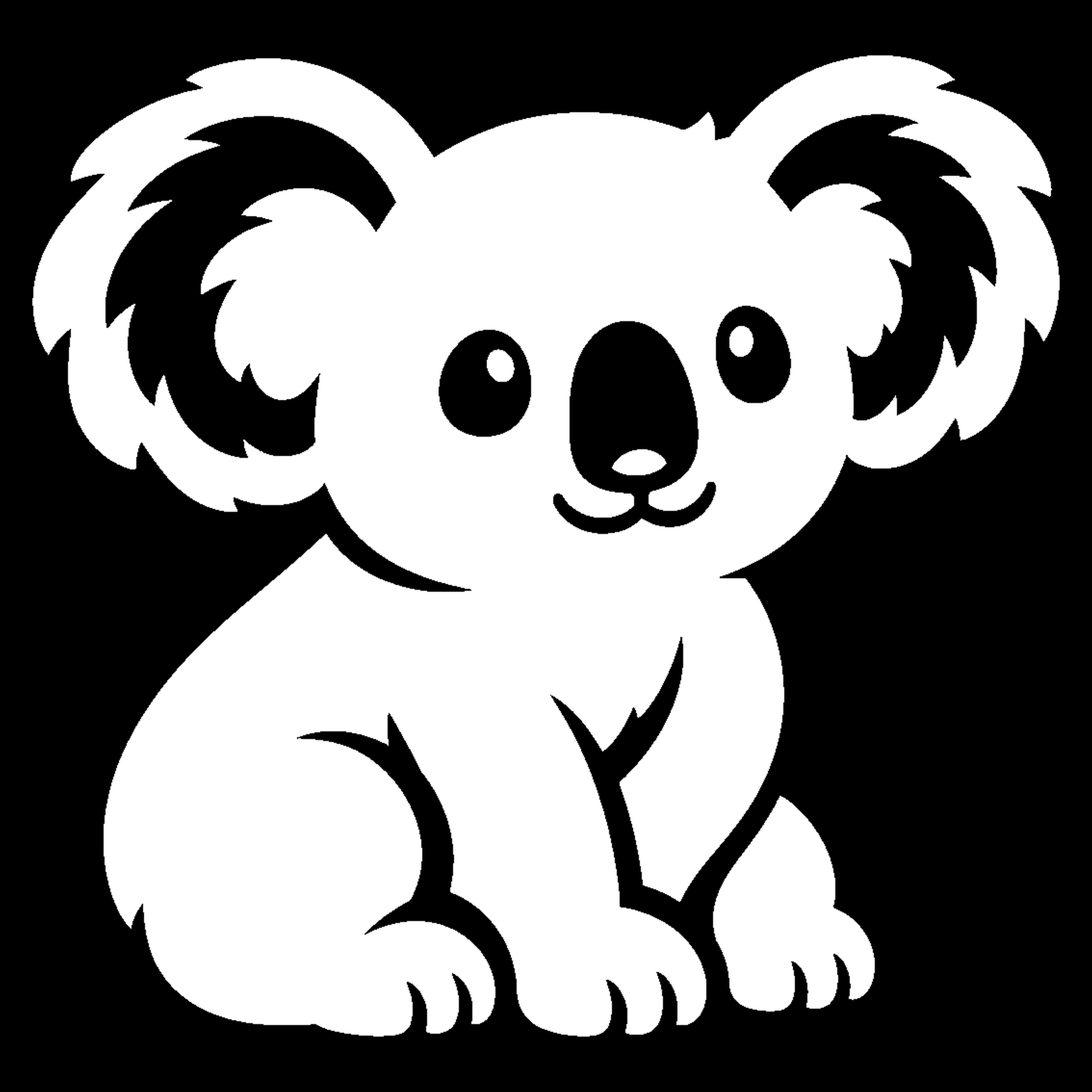 Bakfiets verfsjabloon Dieren: Koala 1 - Koala, Wild dier, Pluizige oren, Knuffelbaar - het ontwerp