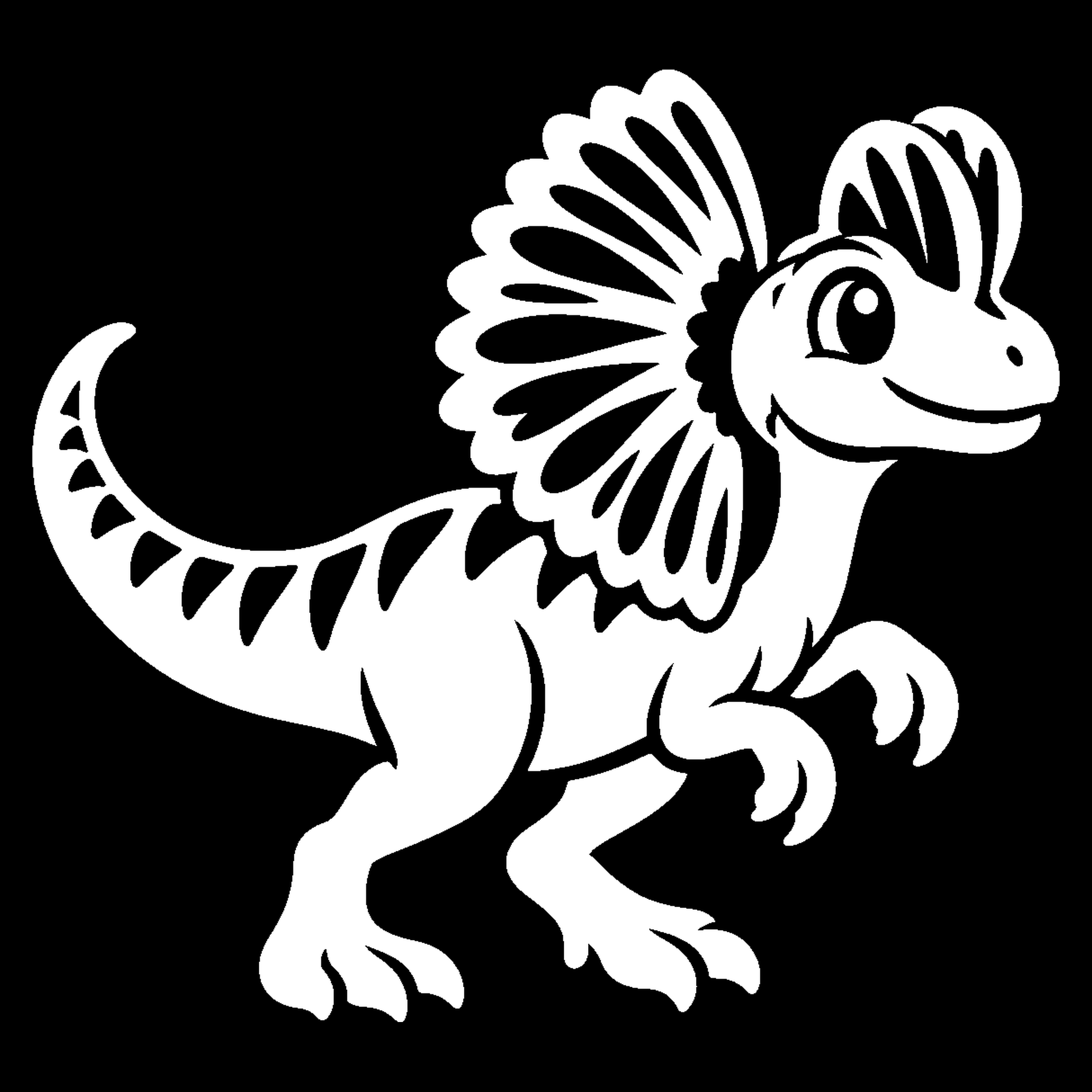 Bakfiets verfsjabloon Dieren: Dilophosaurus 1 - Dilophosaurus, Dinosaurus, Dino, Oertijd - het ontwerp