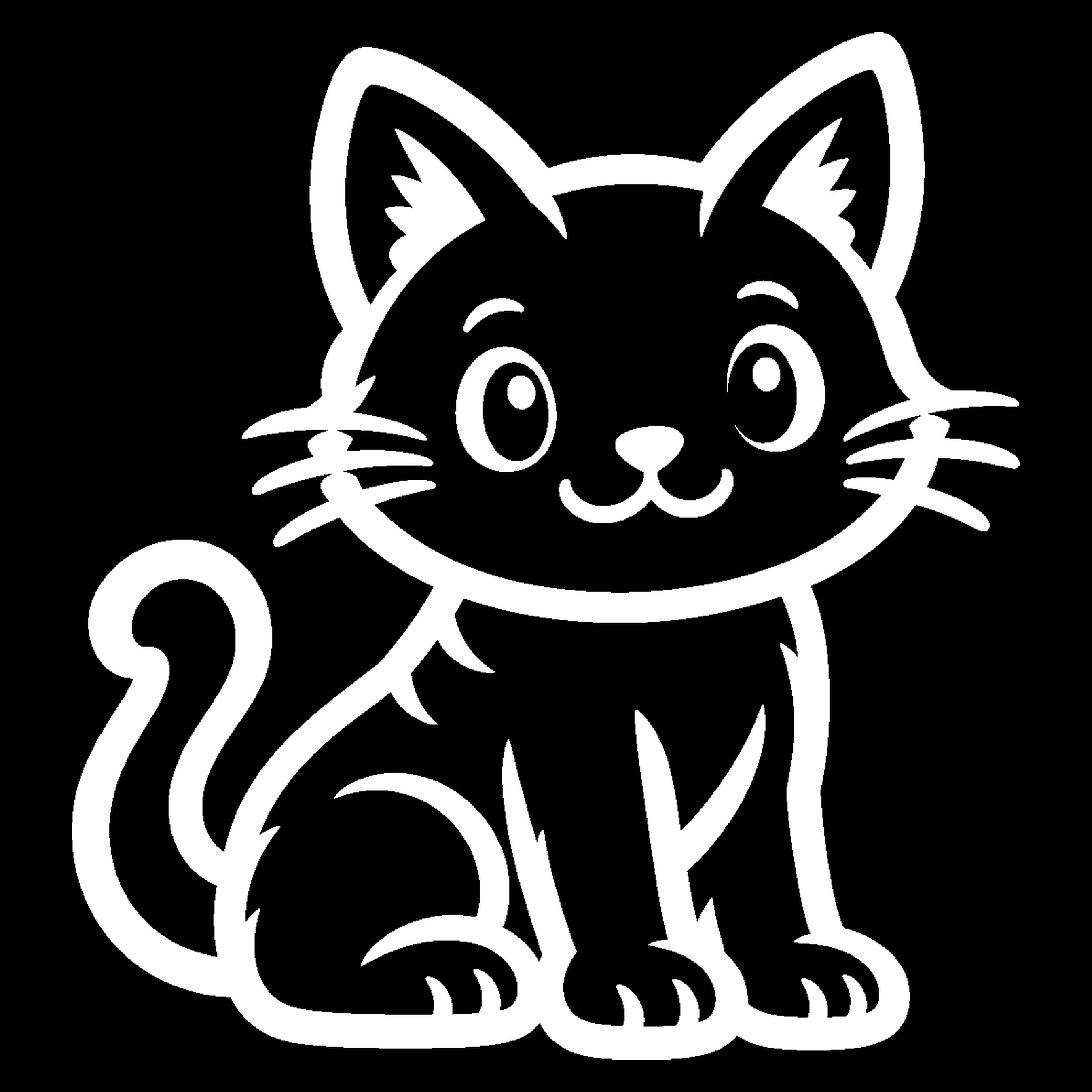 Bakfiets verfsjabloon Dieren: Kater 2 - Kat, Kater, Huisdier, Zelfklevend sjabloon - het ontwerp