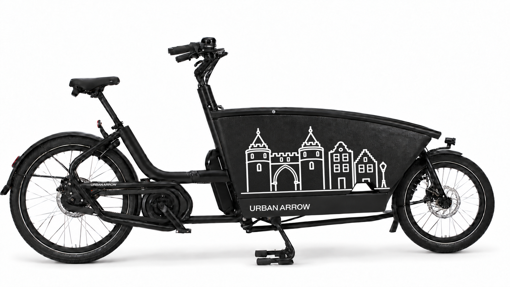 Premium bakfiets sticker Haarlem: Amsterdamse Poort - Amsterdamse Poort, Haarlem, Stadspoort, Monument - 70 × 37 cm op de bakfiets