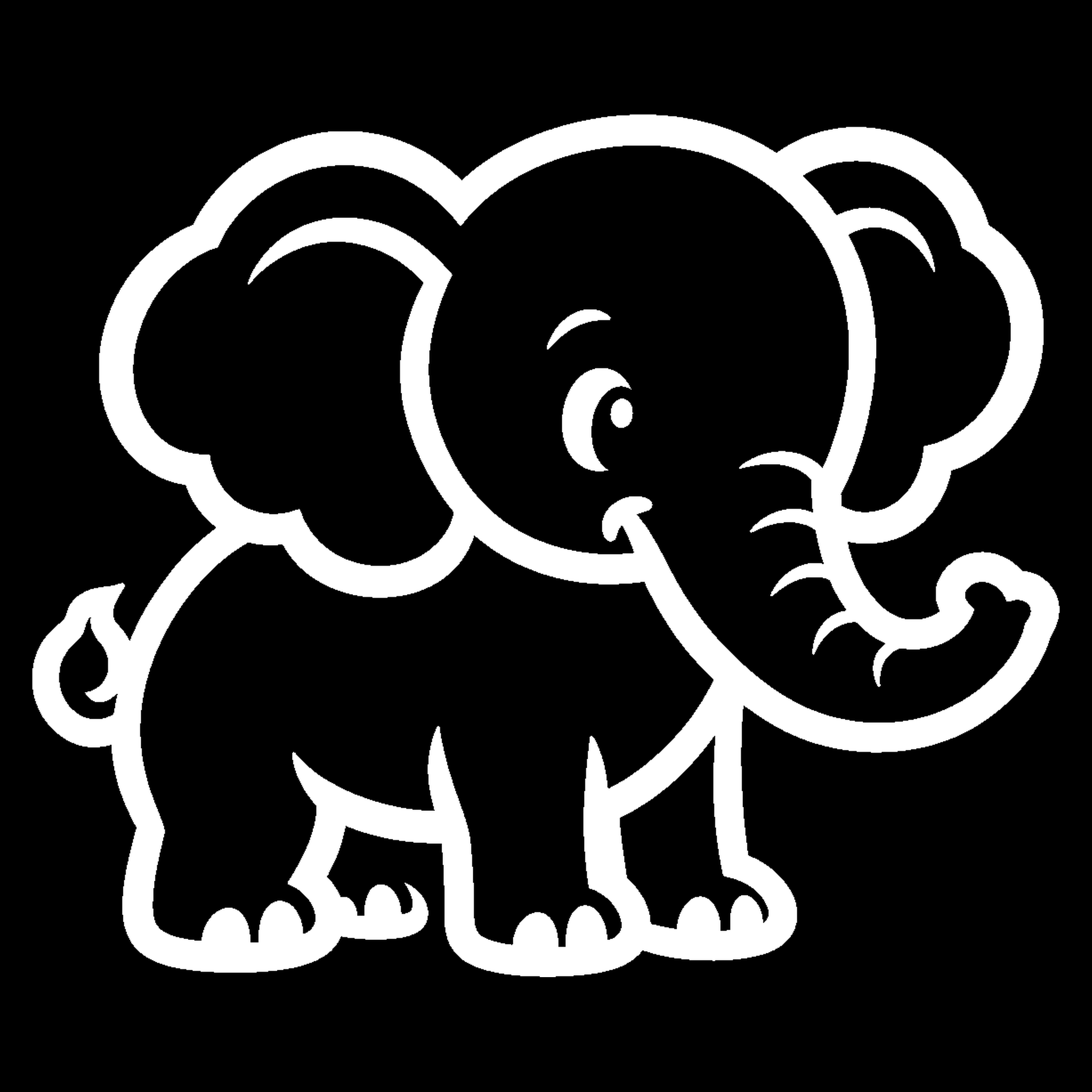 Premium bakfiets sticker Dieren: Olifant 2 - Olifant, Wild dier, Slurf, Grote oren - het ontwerp