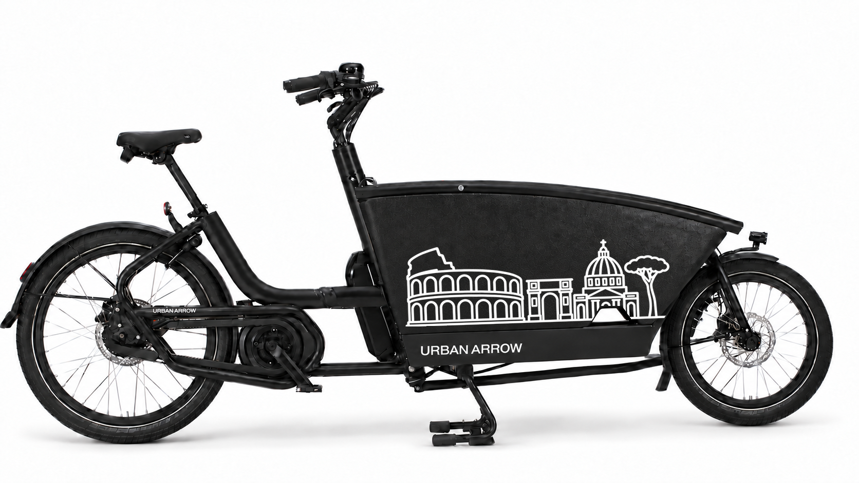 Premium bakfiets sticker Italië: Rome: Colosseum & Pantheon - Colosseum, Pantheon, Rome, Italië - 70 × 37 cm op de bakfiets