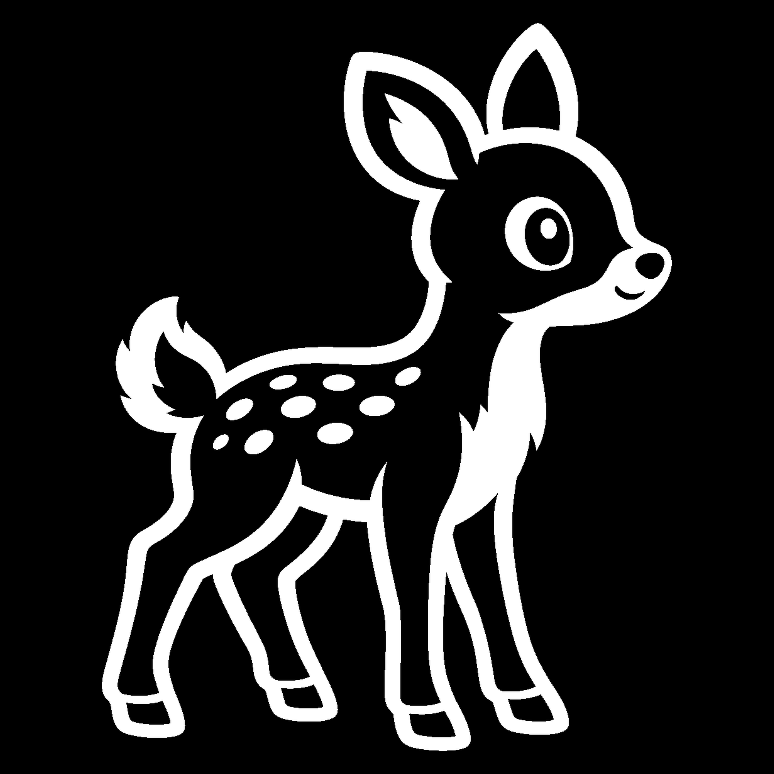 Bakfiets verfsjabloon Dieren: Bambi 2 - Bambi, Bosdier, Reekalf, Grote ogen - het ontwerp