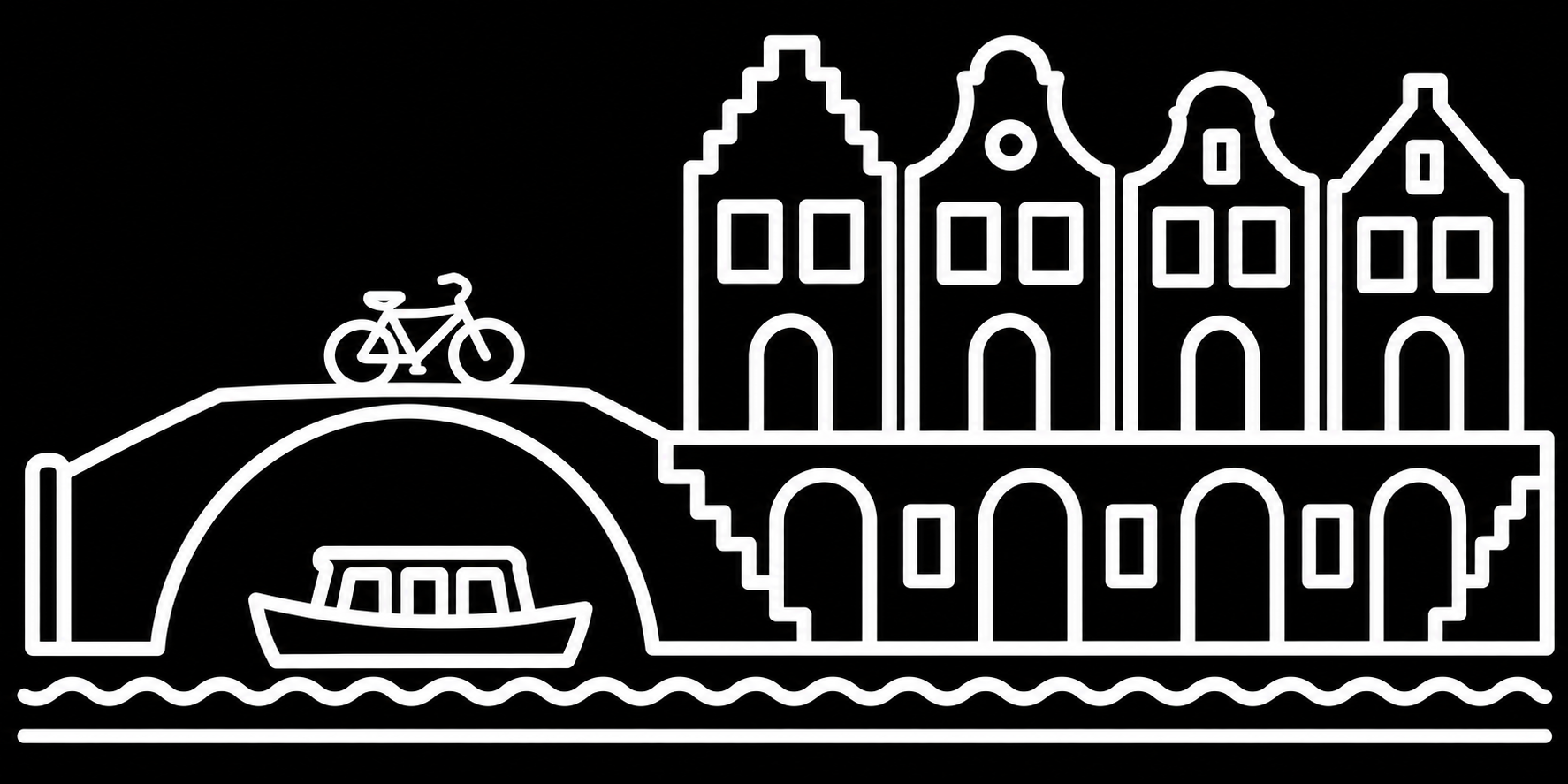 Premium bakfiets sticker Utrecht: Oudegracht & werven - Oudegracht, Werven, Werfkelders, Utrecht - het ontwerp