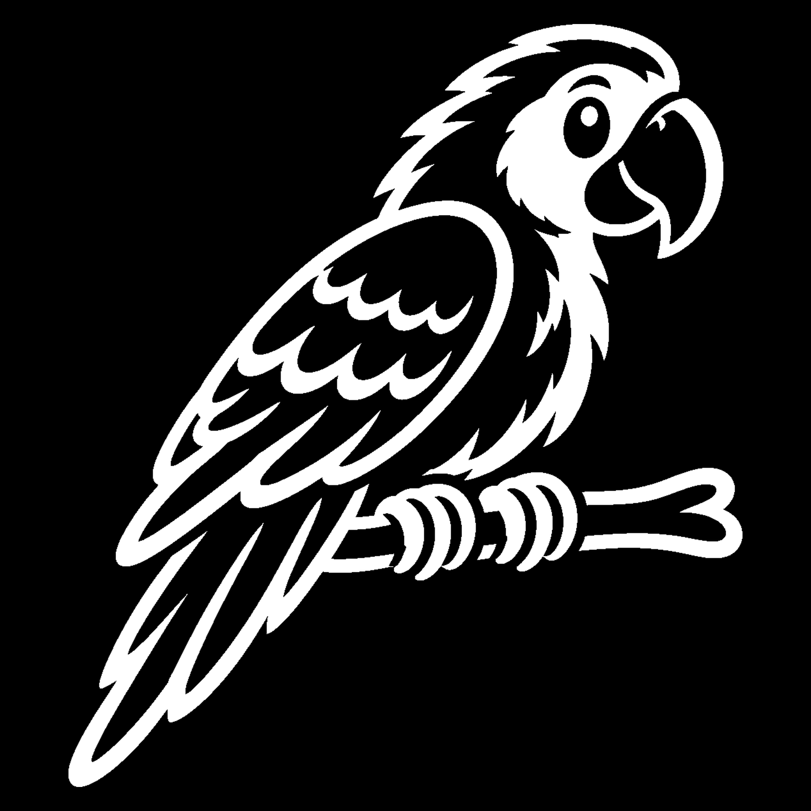 Bakfiets verfsjabloon Dieren: Papegaai 2 - Vogel, Papegaai, Huisdier, Zelfklevend sjabloon - het ontwerp