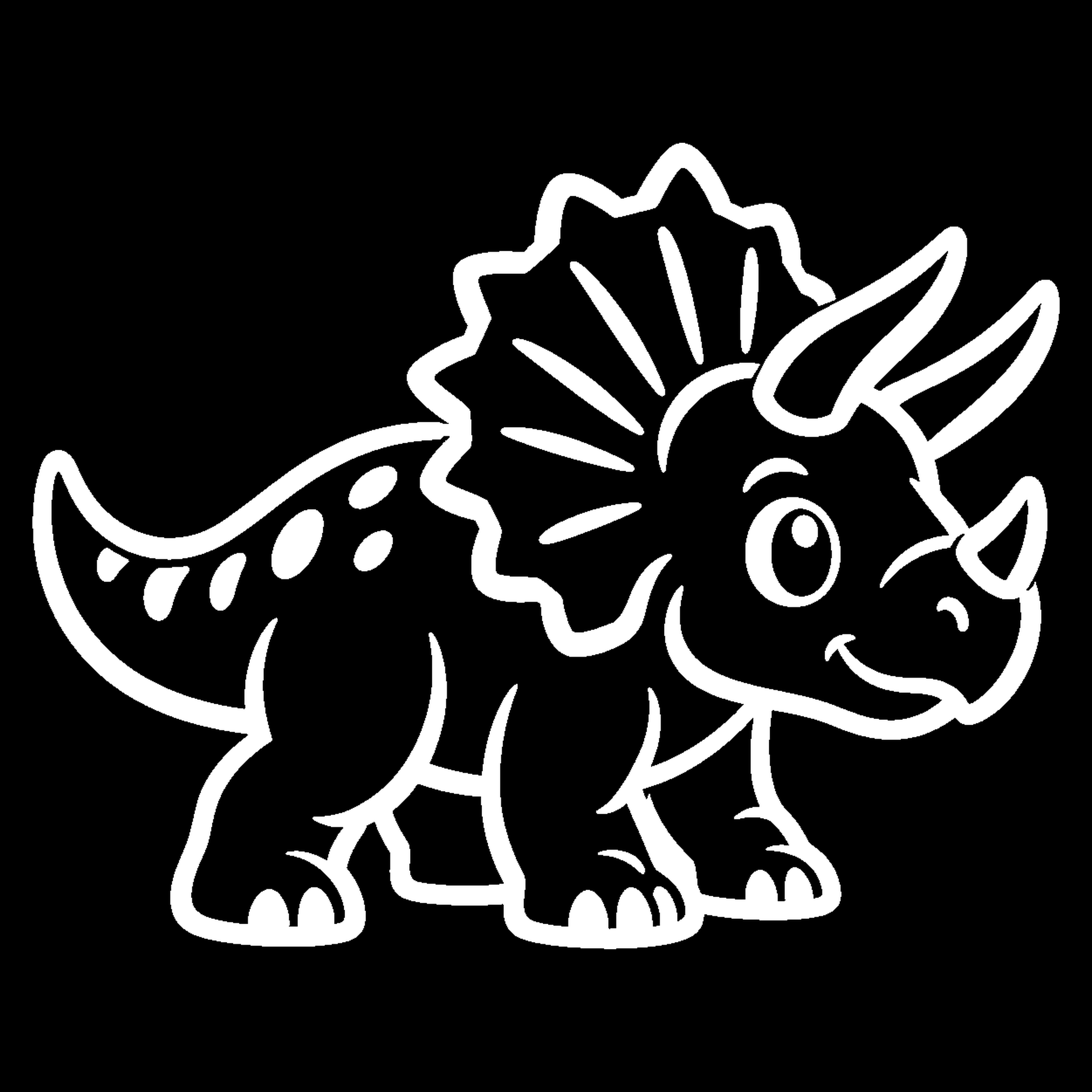 Bakfiets verfsjabloon Dieren: Triceratops 2 - Triceratops, Dinosaurus, Dino, Oertijd - het ontwerp