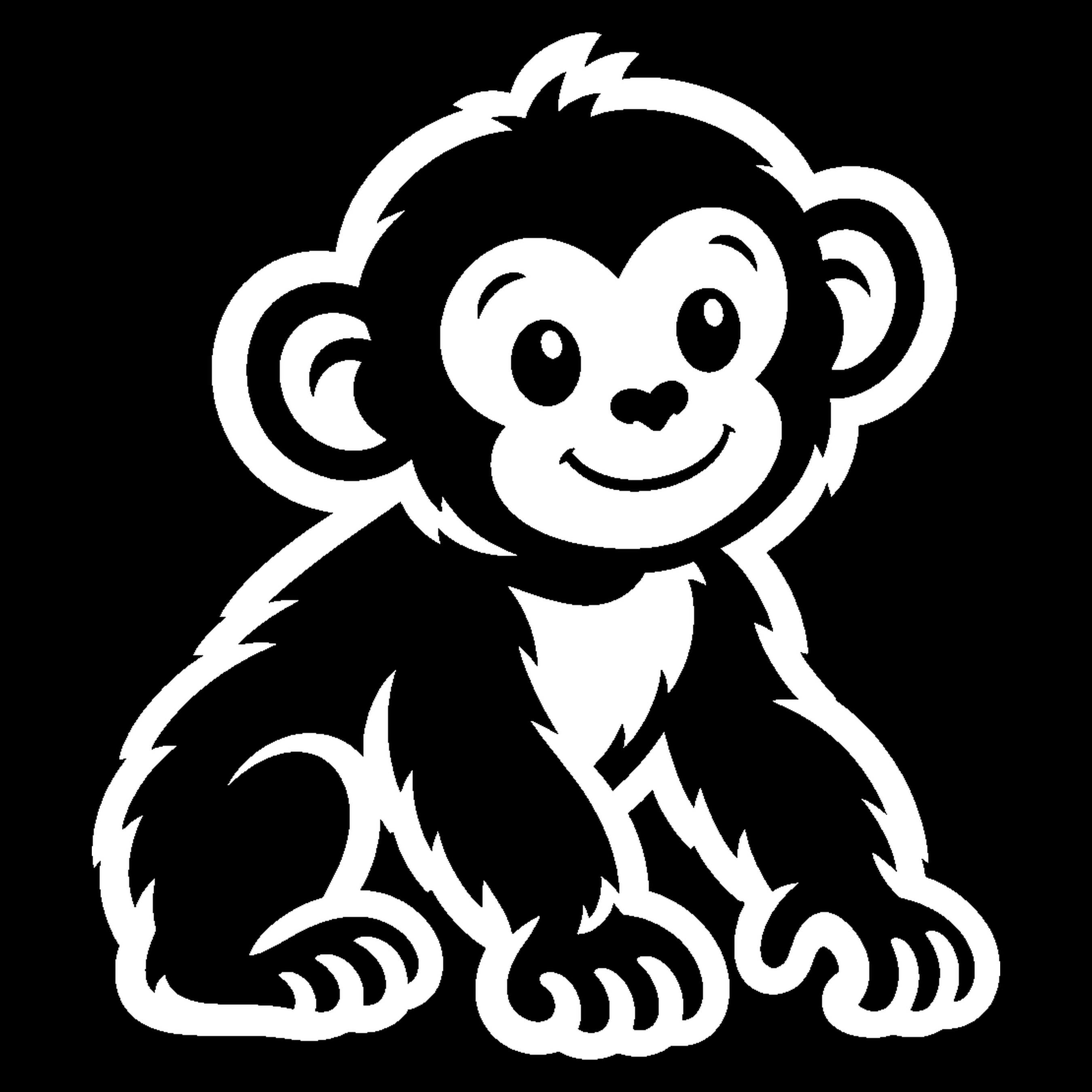 Premium bakfiets sticker Dieren: Chimpansee 2 - Chimpansee, Wild dier, Slim, Expressief gezicht - het ontwerp