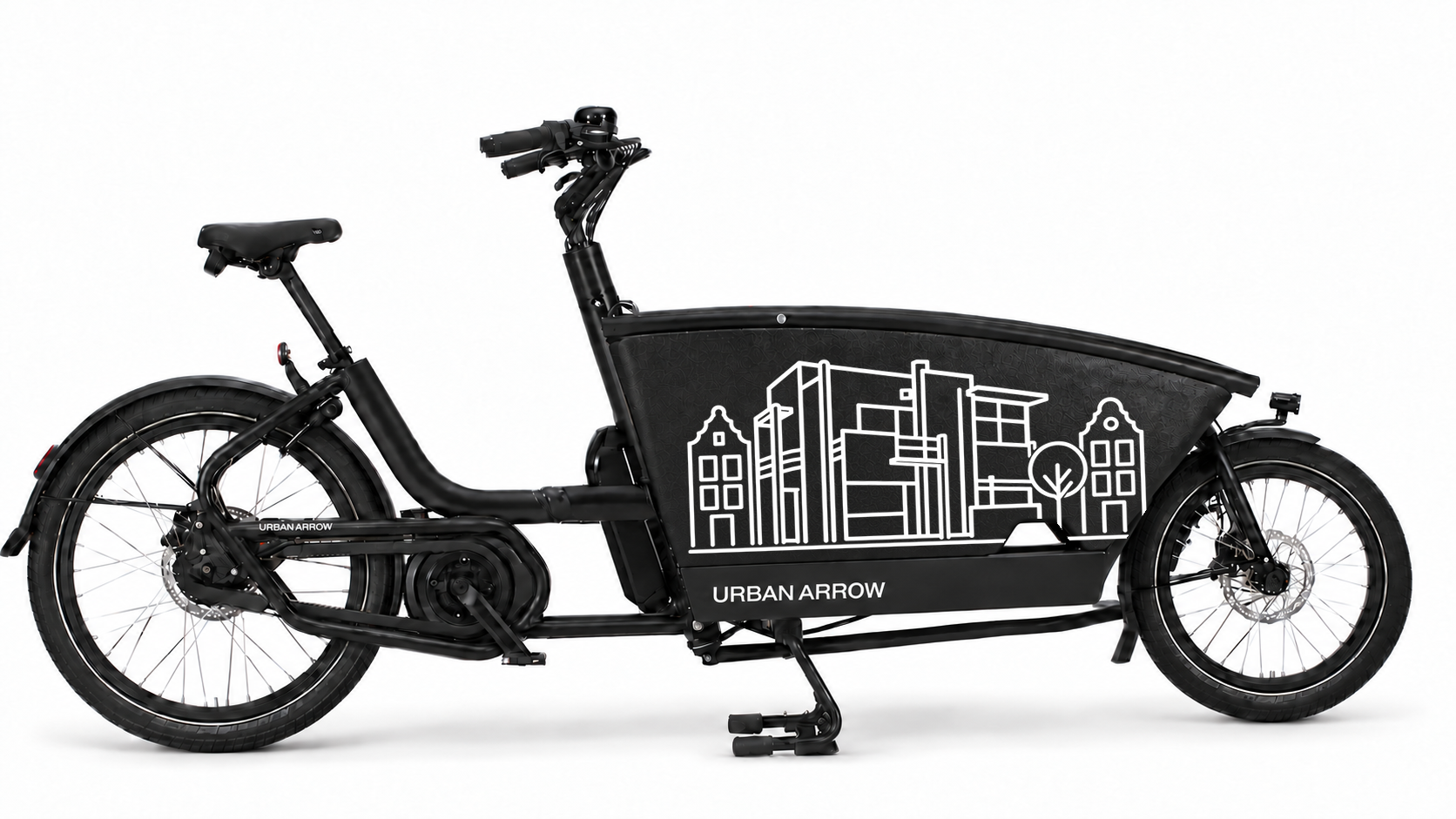 Bakfiets verfsjabloon Utrecht: Rietveld Schröderhuis - Rietveld Schröderhuis, De Stijl, Utrecht, Architectuur - 70 × 37 cm op de bakfiets