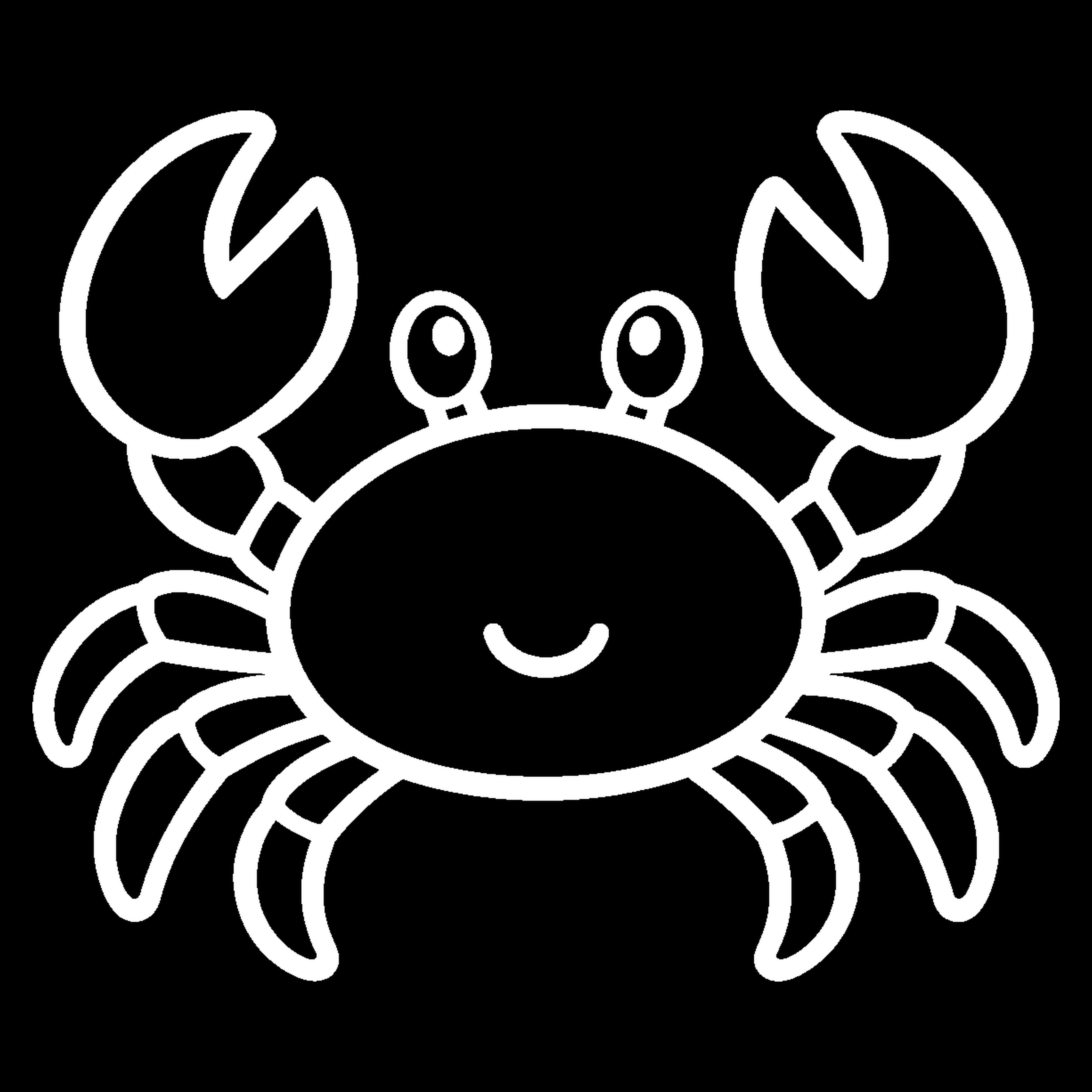 Bakfiets verfsjabloon Dieren: Krab 2 - Krab, Zeedier, Zelfklevend sjabloon, Zelf schilderen - het ontwerp
