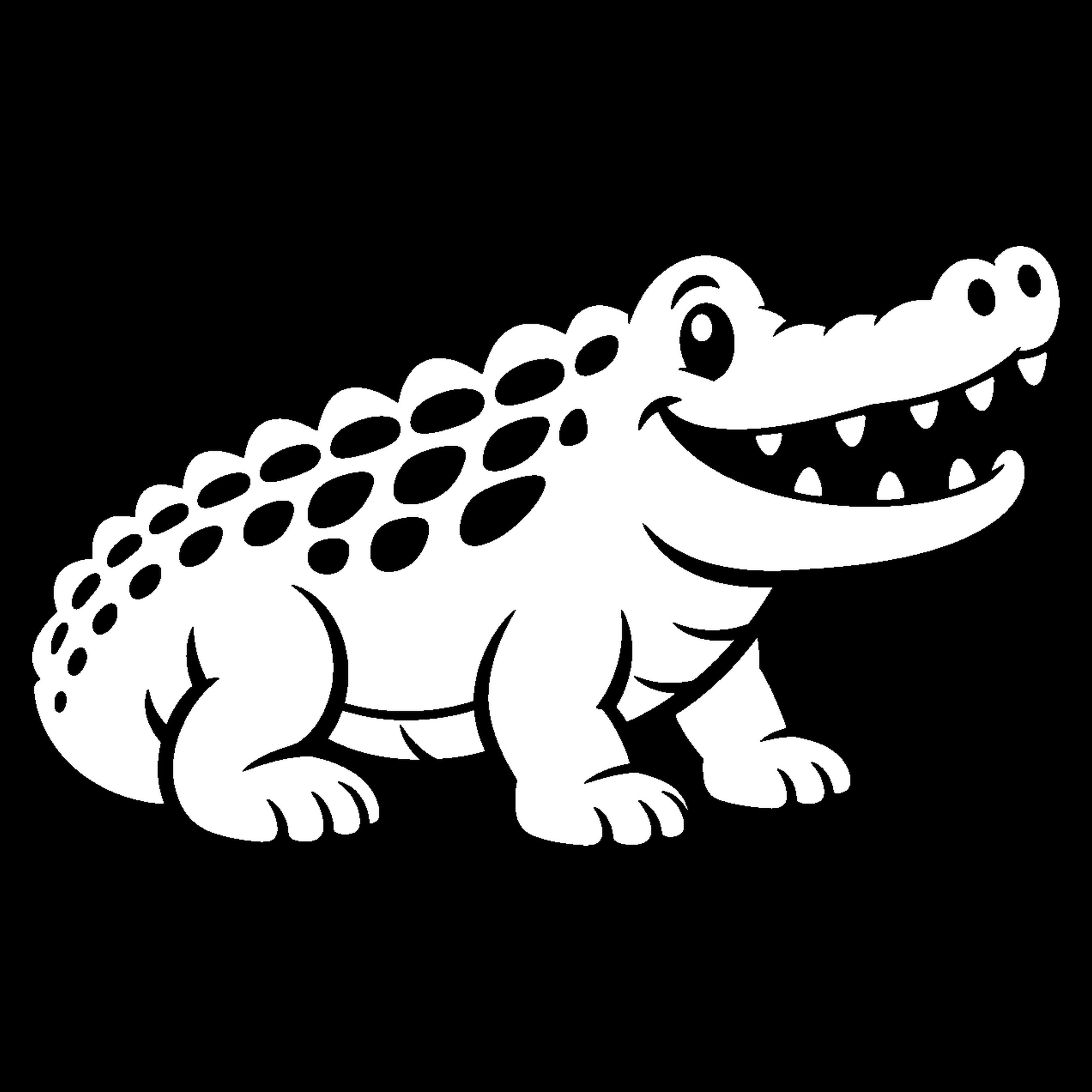 Bakfiets verfsjabloon Dieren: Krokodil 1 - Krokodil, Wild dier, Scherpe tanden, Geschubde huid - het ontwerp