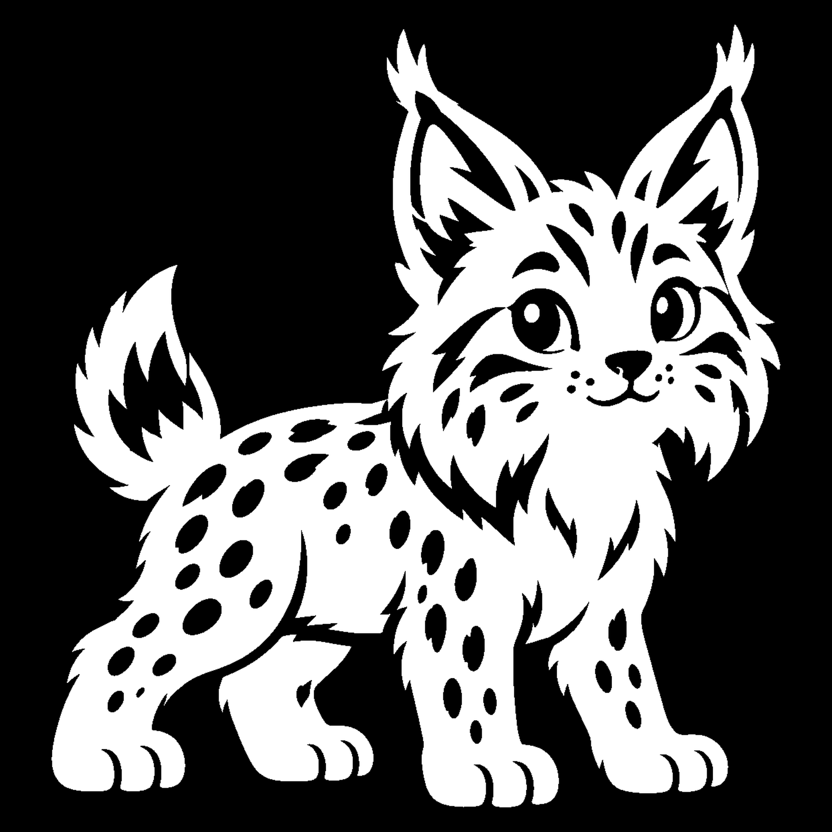 Premium bakfiets sticker Dieren: Lynx 1 - Lynx, Bosdier, Oorpluimen, Bakkebaarden - het ontwerp