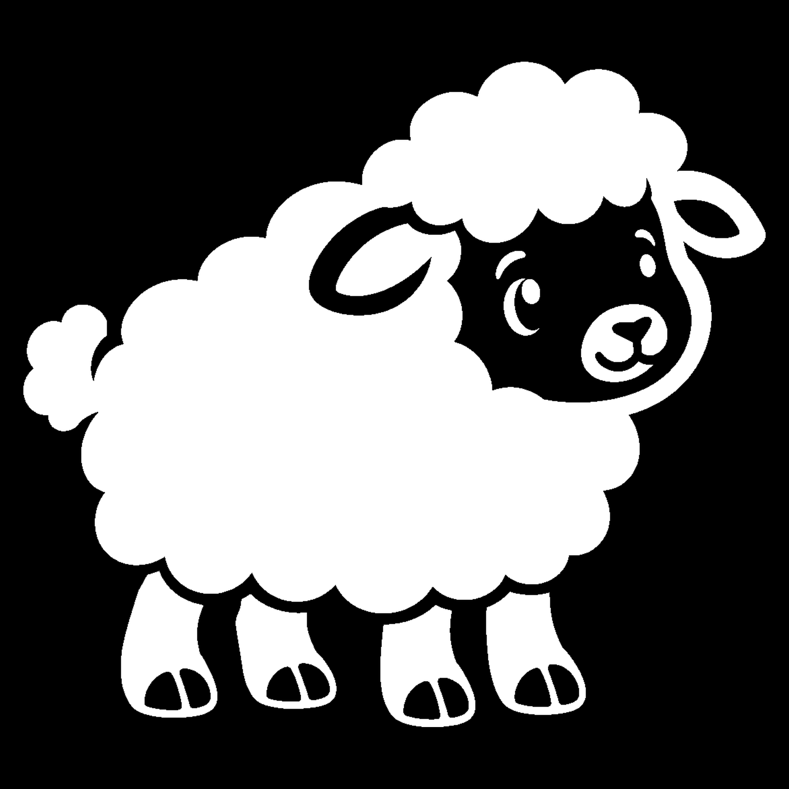 Premium bakfiets sticker Dieren: Schaap 1 - Schaap, Wollige vacht, Boerderij, Gegoten vinyl - het ontwerp