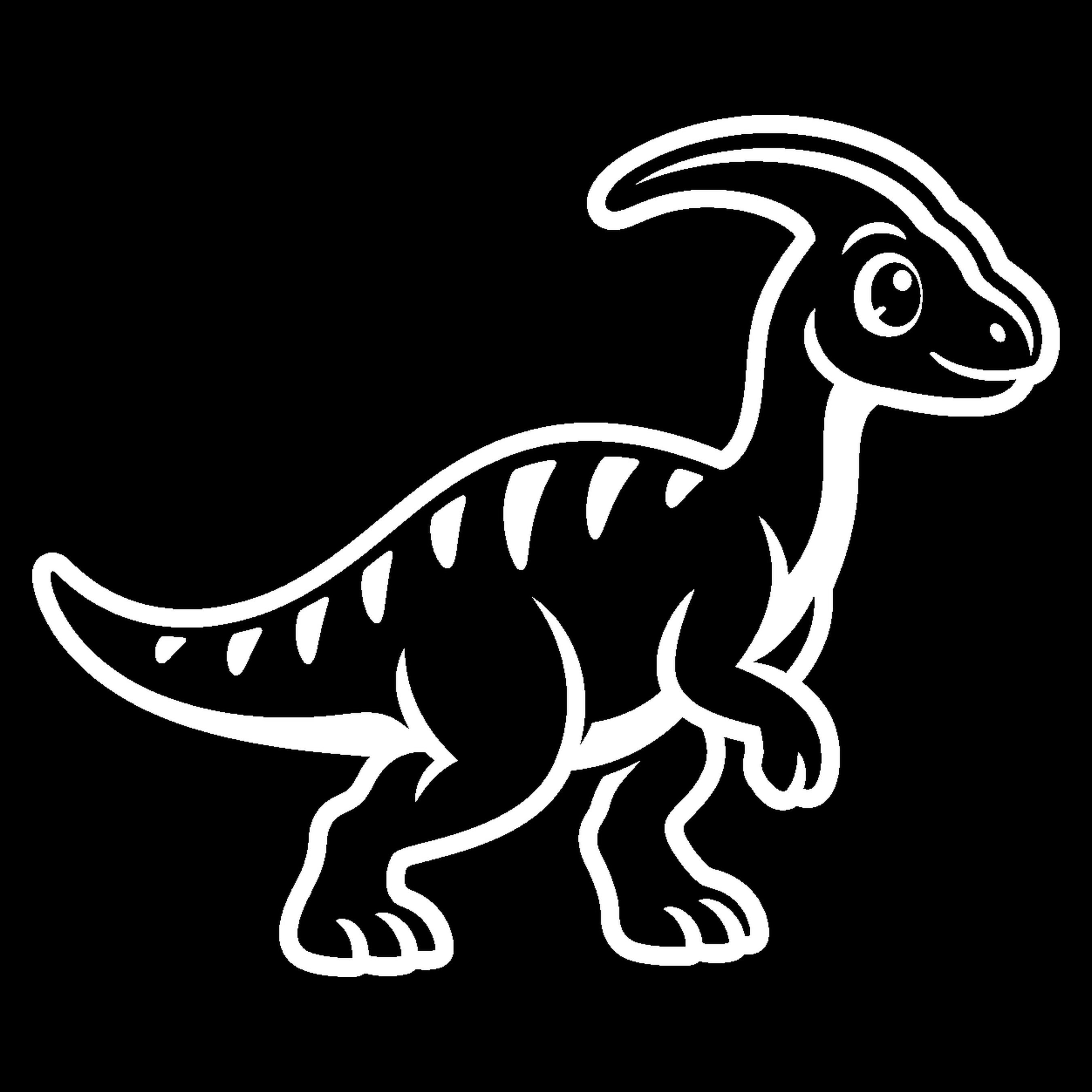 Bakfiets verfsjabloon Dieren: Parasaurolophus 2 - Parasaurolophus, Dinosaurus, Dino, Oertijd - het ontwerp