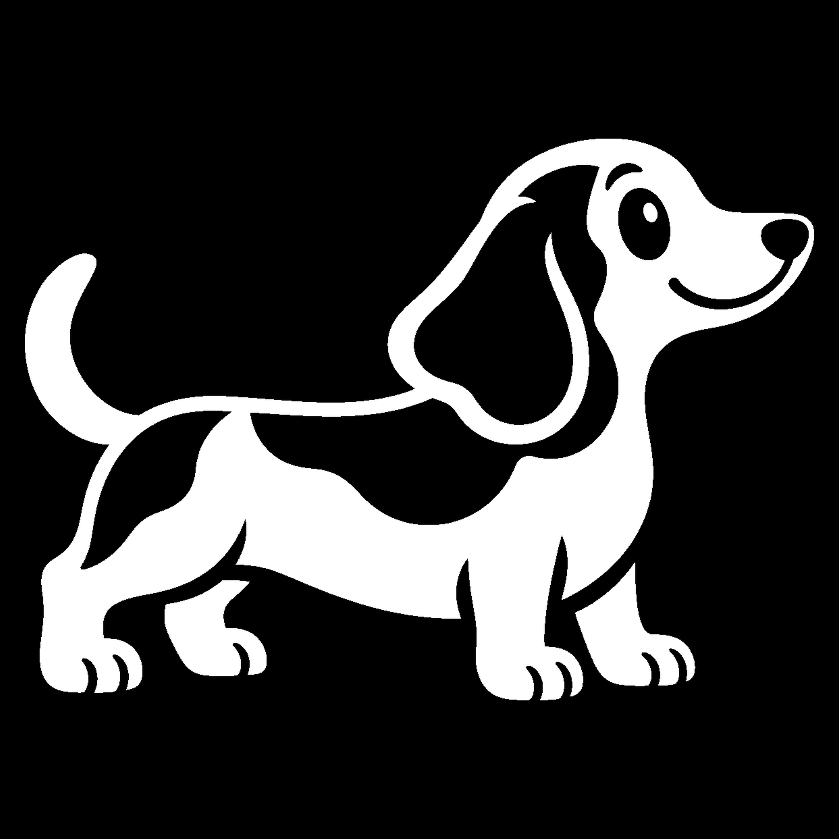 Bakfiets verfsjabloon Dieren: Teckel 1 - Hond, Teckel, Huisdier, Zelfklevend sjabloon - het ontwerp