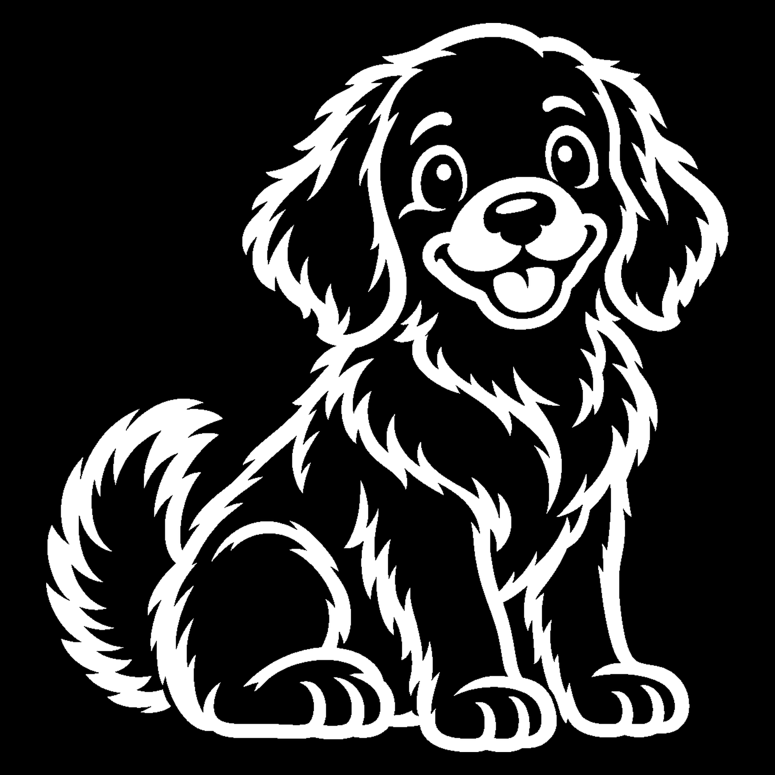 Bakfiets verfsjabloon Dieren: Golden retriever 2 - Hond, Golden retriever, Huisdier, Zelfklevend sjabloon - het ontwerp