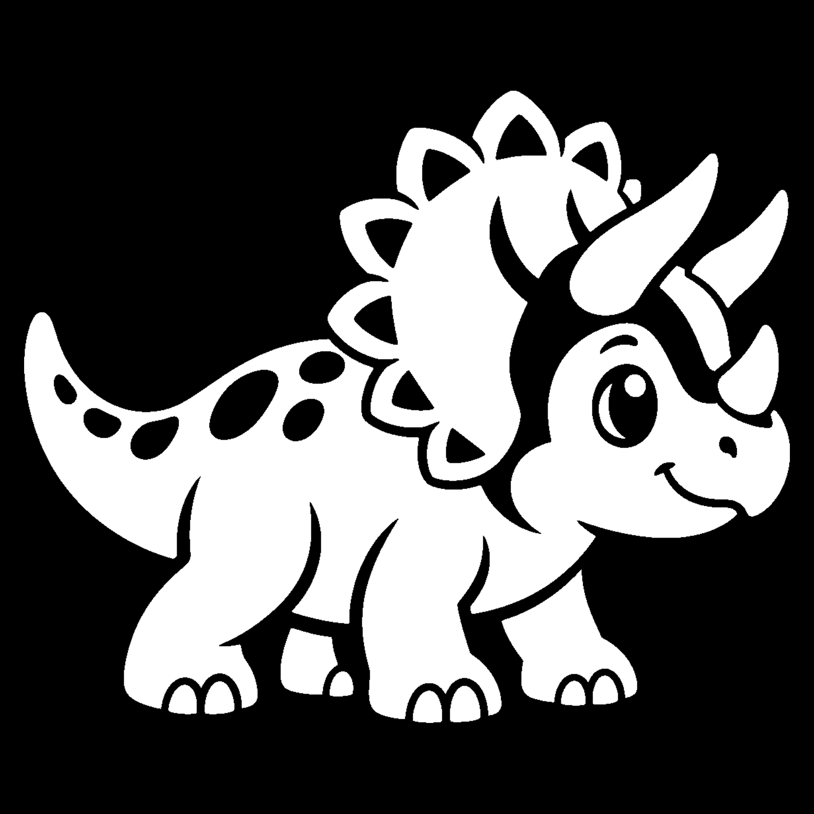 Bakfiets verfsjabloon Dieren: Triceratops 1 - Triceratops, Dinosaurus, Dino, Oertijd - het ontwerp