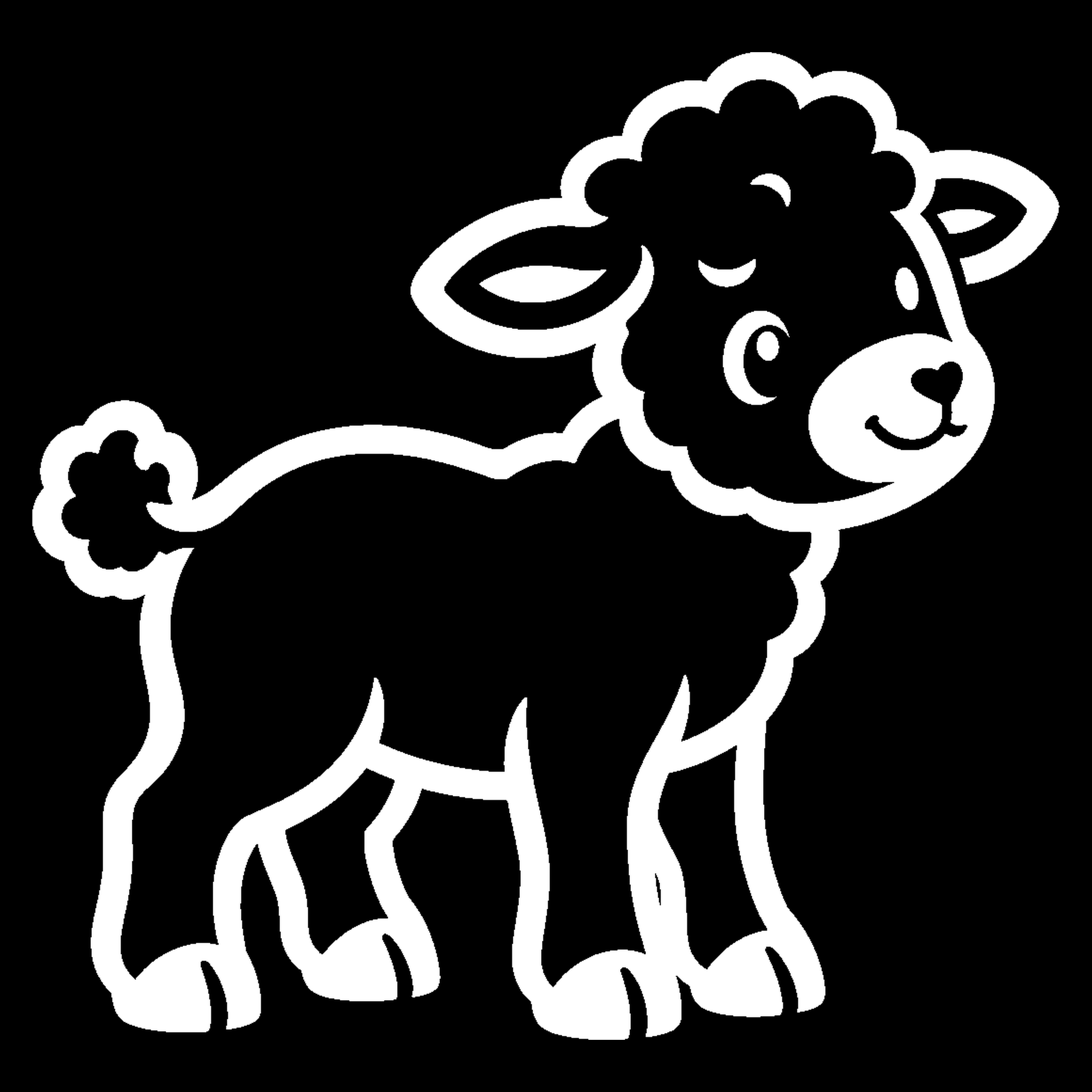 Bakfiets verfsjabloon Dieren: Lam 2 - Lam, Wollige vacht, Boerderij, Zelfklevend sjabloon - het ontwerp