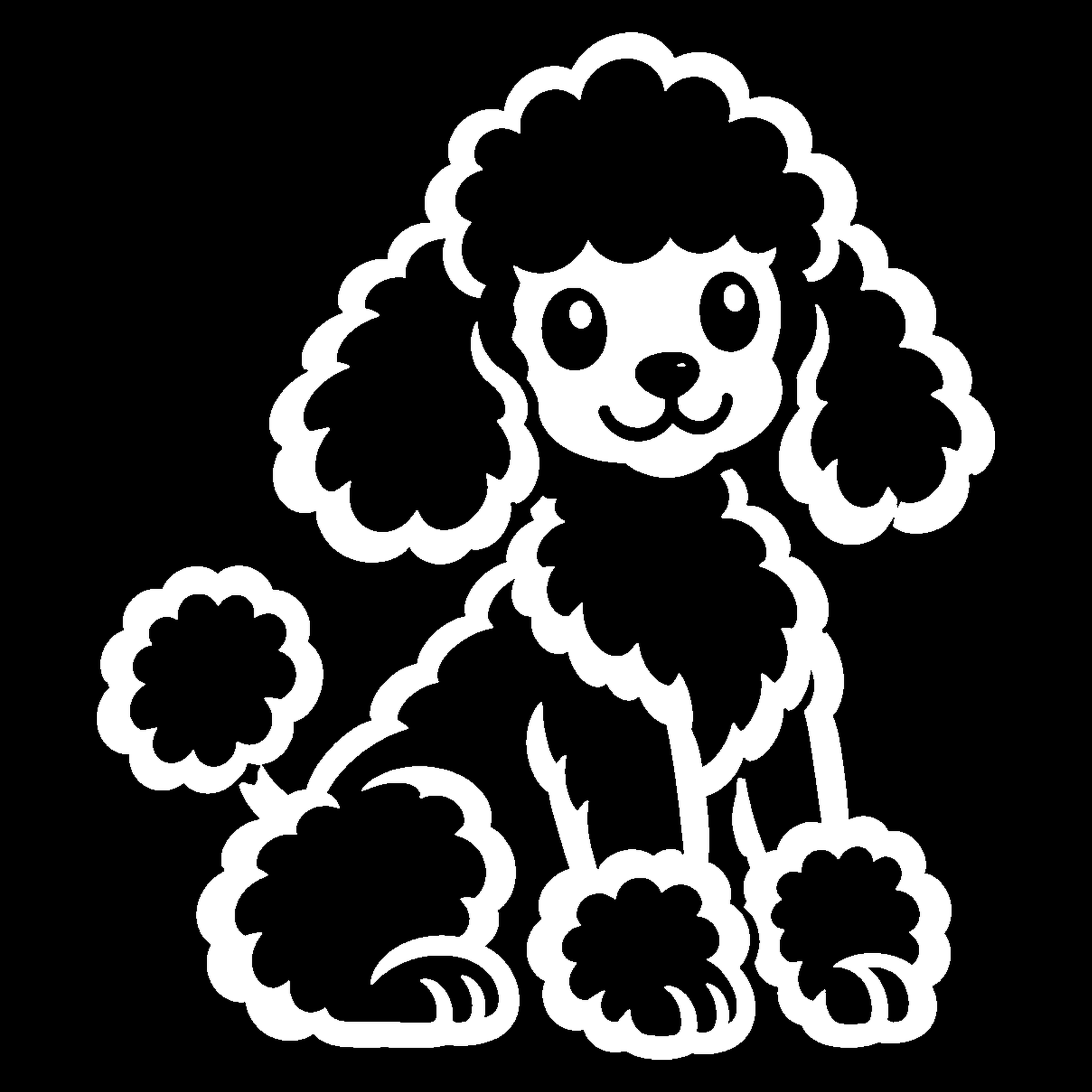Premium bakfiets sticker Dieren: Poedel 2 - Hond, Poedel, Huisdier, Gegoten vinyl - het ontwerp