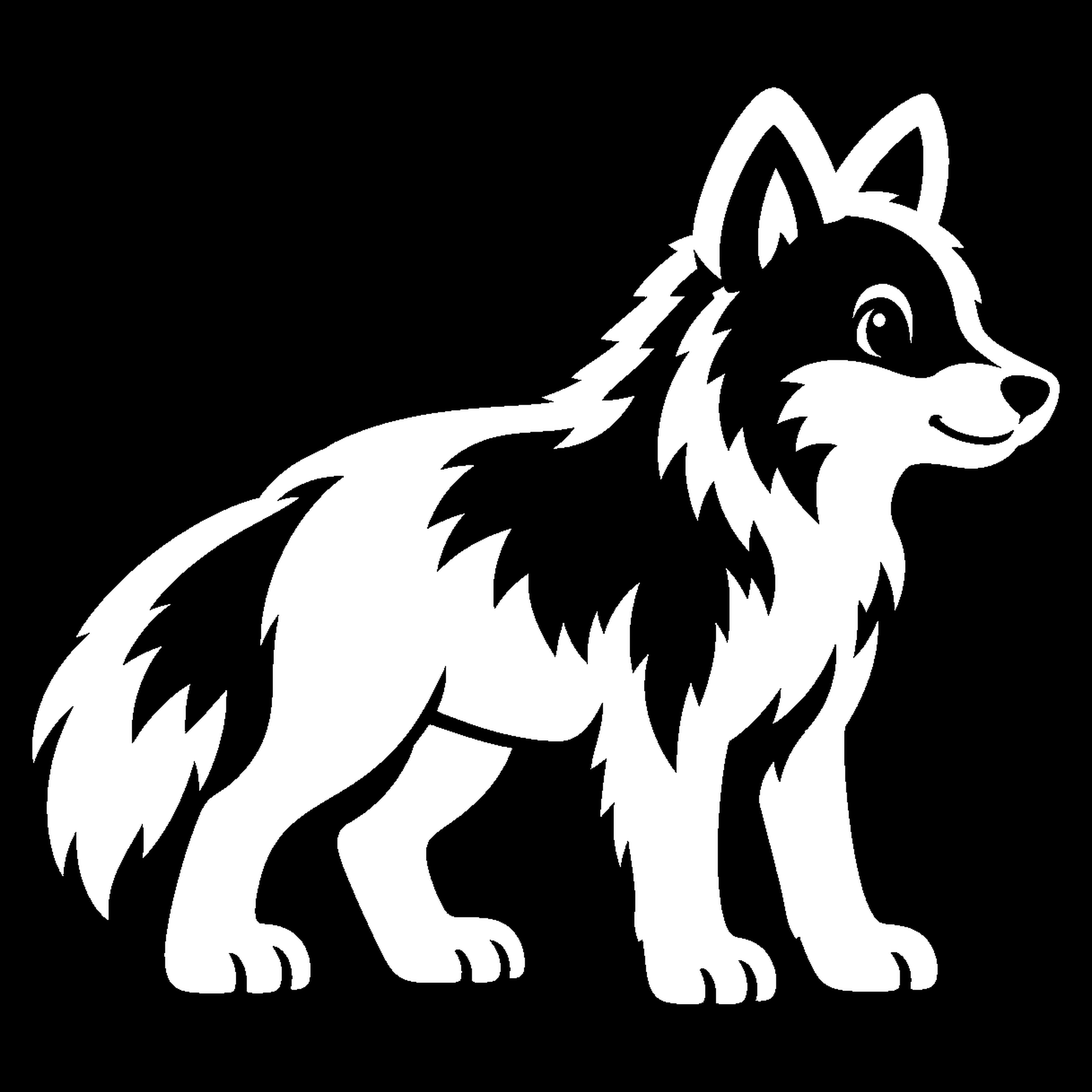 Premium bakfiets sticker Dieren: Wolf 1 - Wolf, Bosdier, Spitse oren, Dikke vacht - het ontwerp