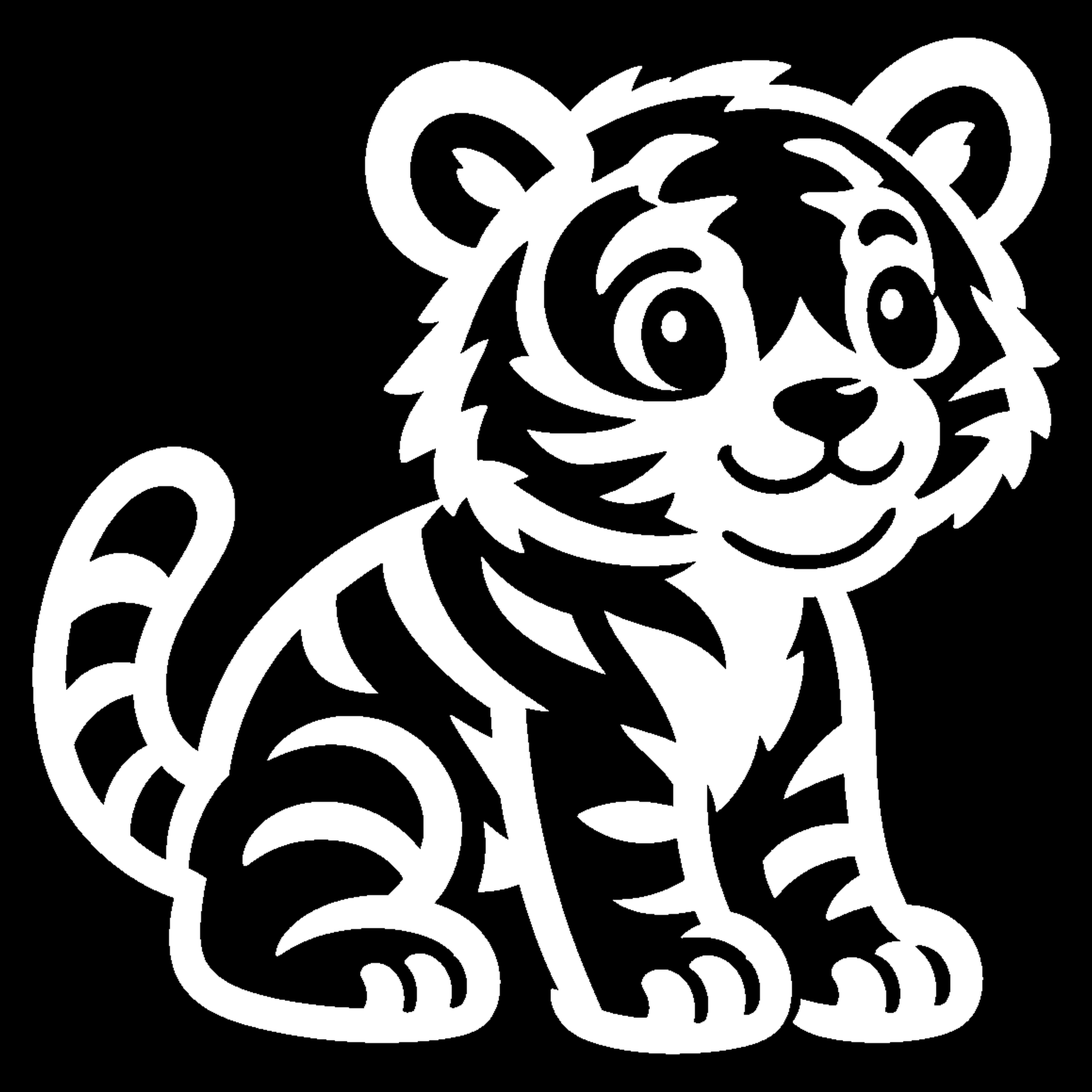 Premium bakfiets sticker Dieren: Tijger 2 - Tijger, Wild dier, Strepen, Krachtig - het ontwerp