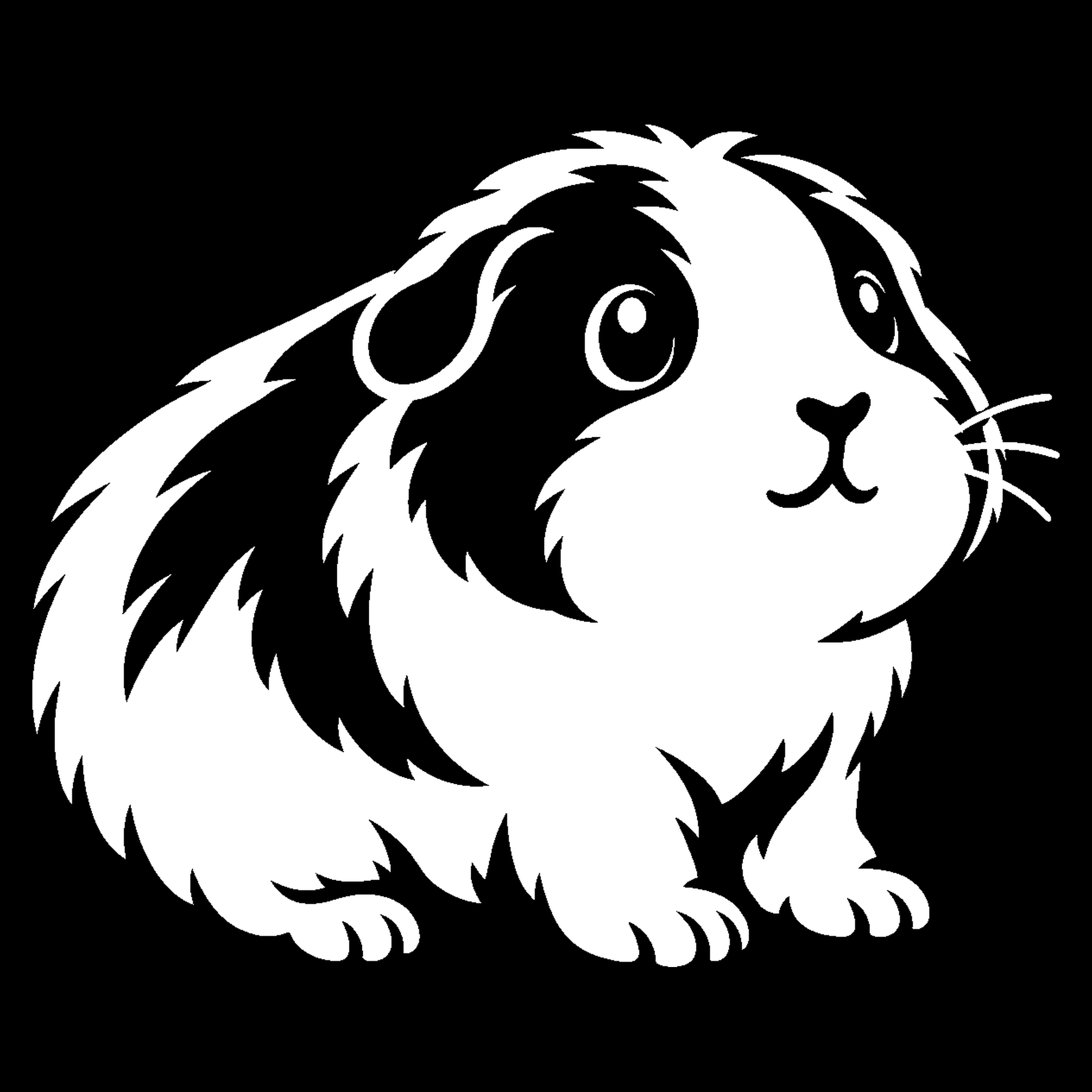 Bakfiets verfsjabloon Dieren: Cavia 1 - Cavia, Knaagdier, Huisdier, Zelfklevend sjabloon - het ontwerp