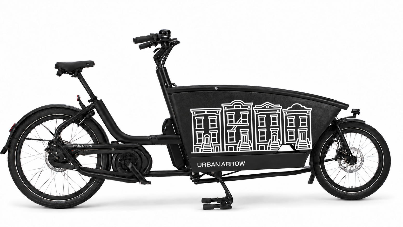New York bakfiets design New Yorkse brownstones in 70 × 37 cm op de bak