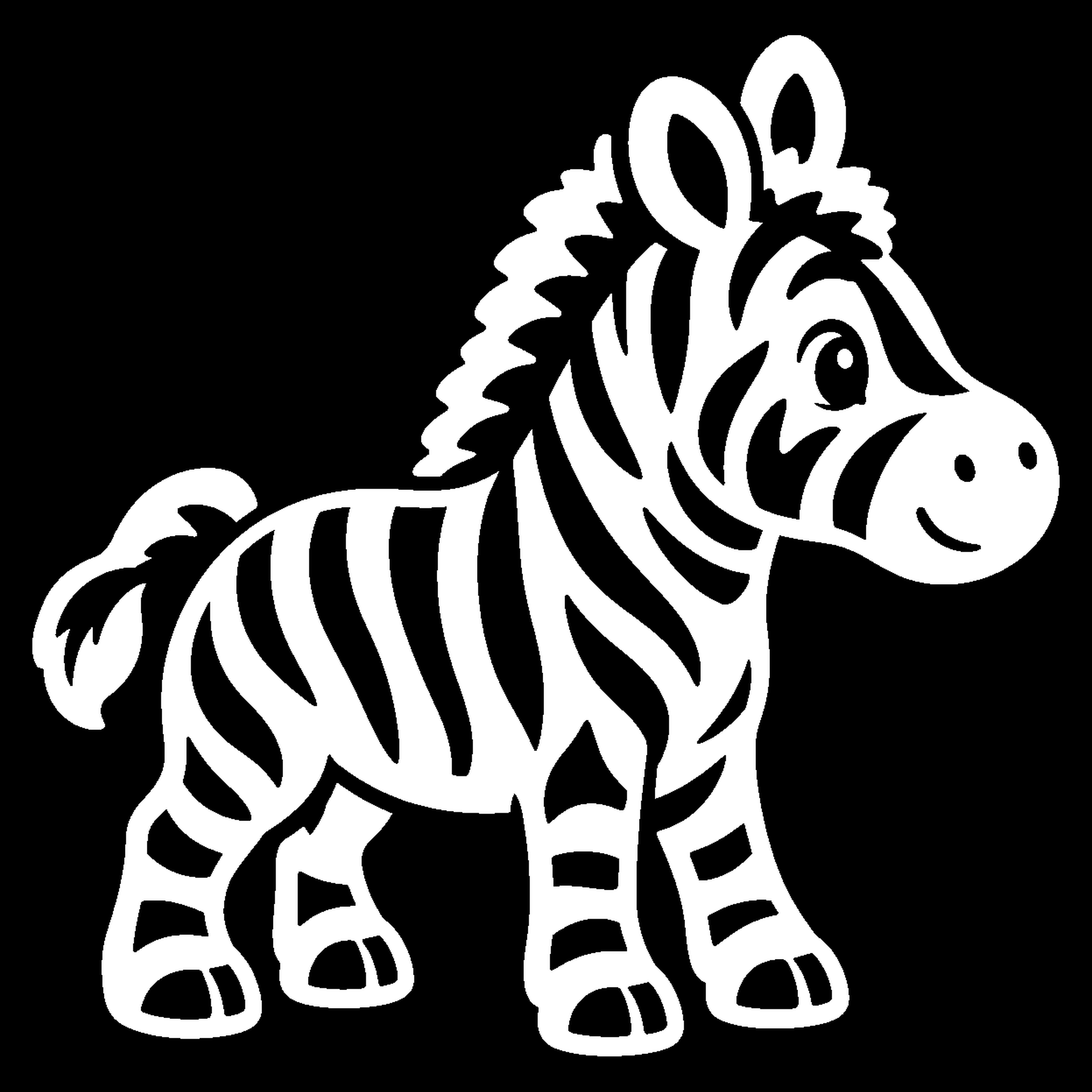 Premium bakfiets sticker Dieren: Zebra 1 - Zebra, Wild dier, Strepen, Savanne - het ontwerp