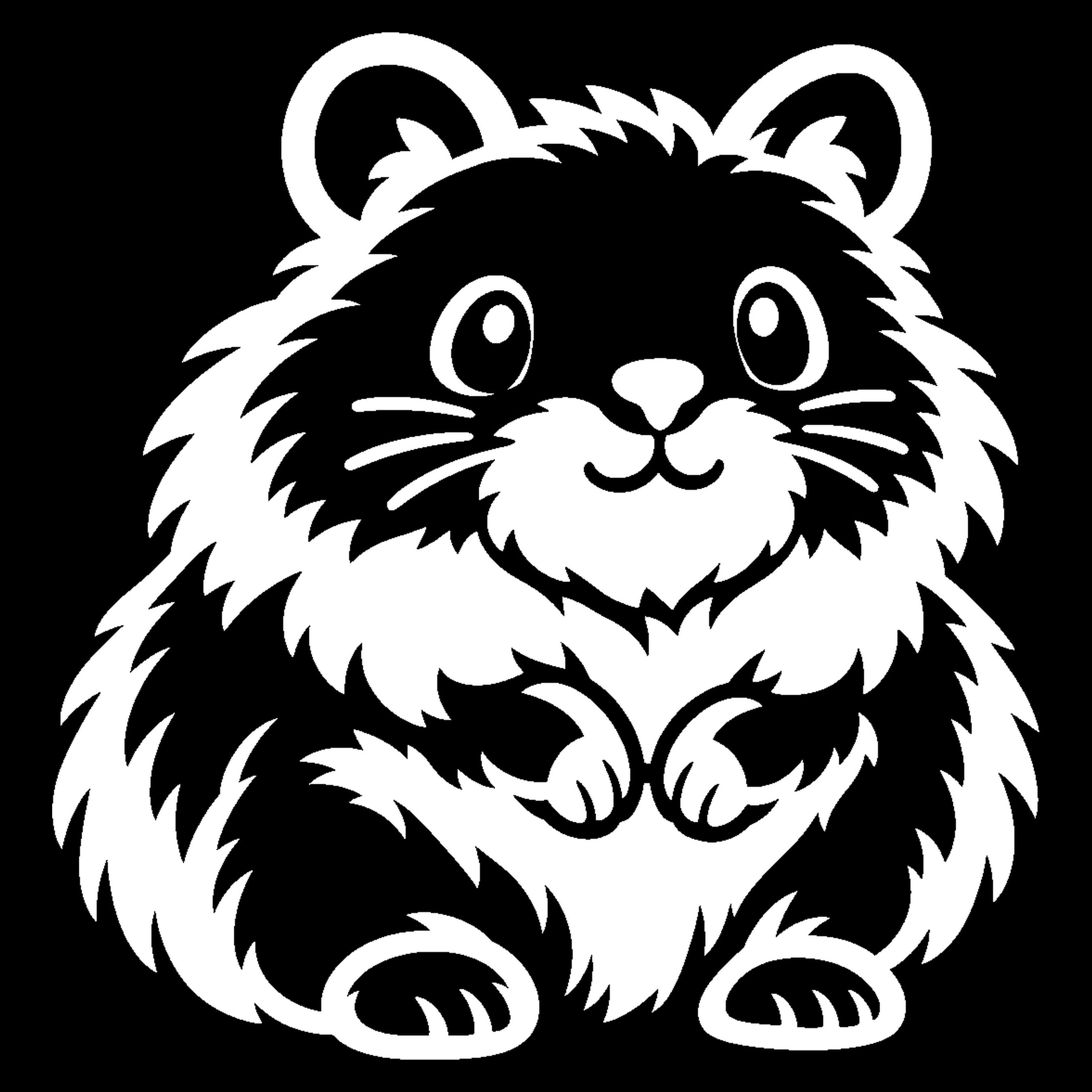 Bakfiets verfsjabloon Dieren: Hamster 2 - Hamster, Knaagdier, Huisdier, Zelfklevend sjabloon - het ontwerp