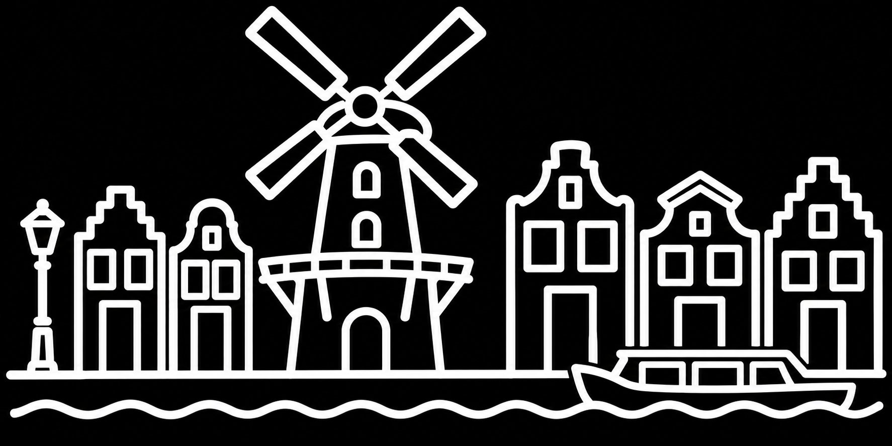 Premium bakfiets sticker Leiden: Molen De Valk - Molen De Valk, Leiden, Molen, Stadsicoon - het ontwerp
