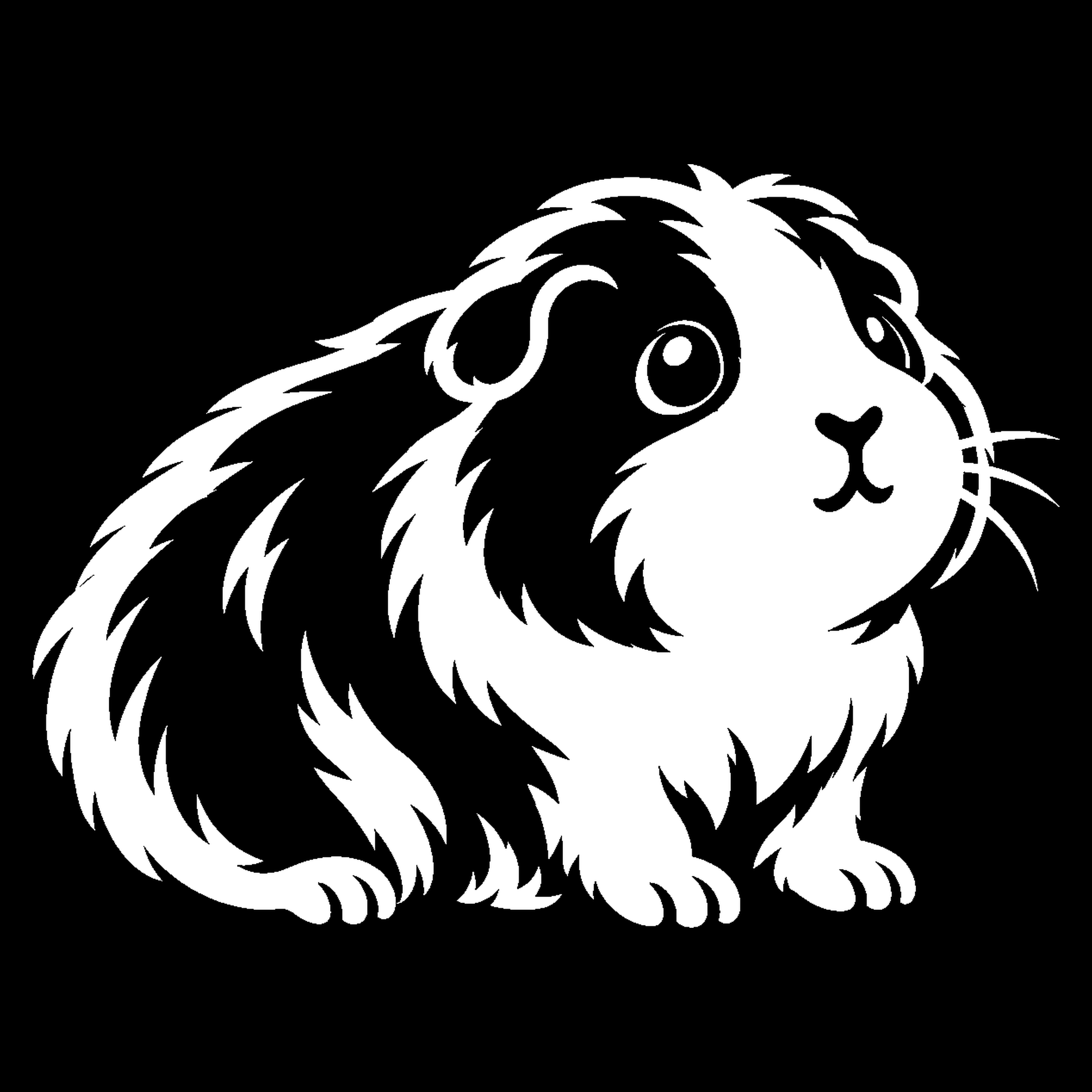 Bakfiets verfsjabloon Dieren: Cavia 2 - Cavia, Knaagdier, Huisdier, Zelfklevend sjabloon - het ontwerp