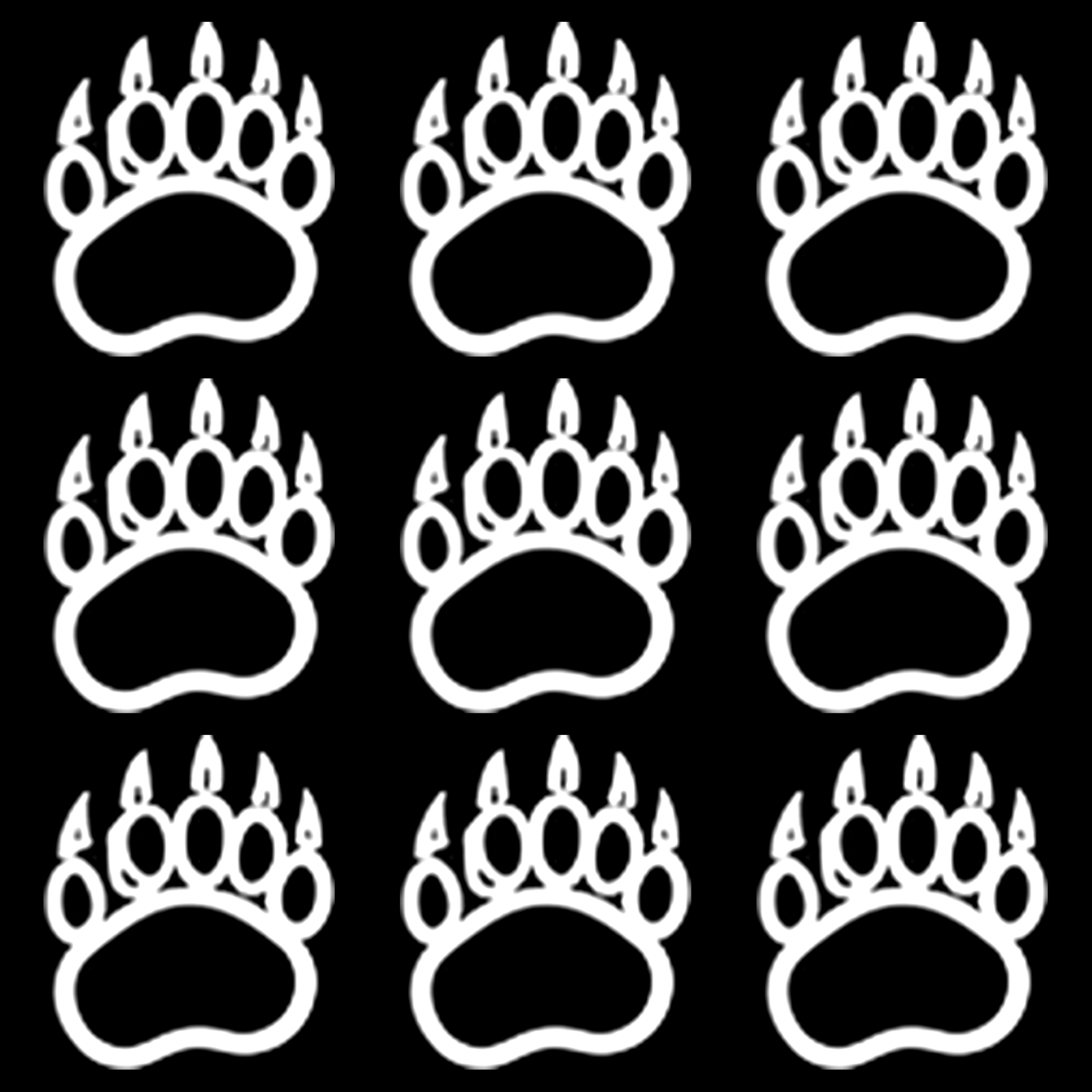 Premium bakfiets sticker Dieren: Berenpoten lijnen - Beer, Dierenpoten, Loopspoor, Lijnen - het ontwerp