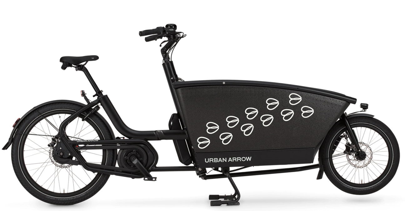 Bakfiets verfsjabloon Dieren: Hertensporen lijnen - Hert, Dierenpoten, Loopspoor, Lijnen - 60 × 30 cm op de bakfiets